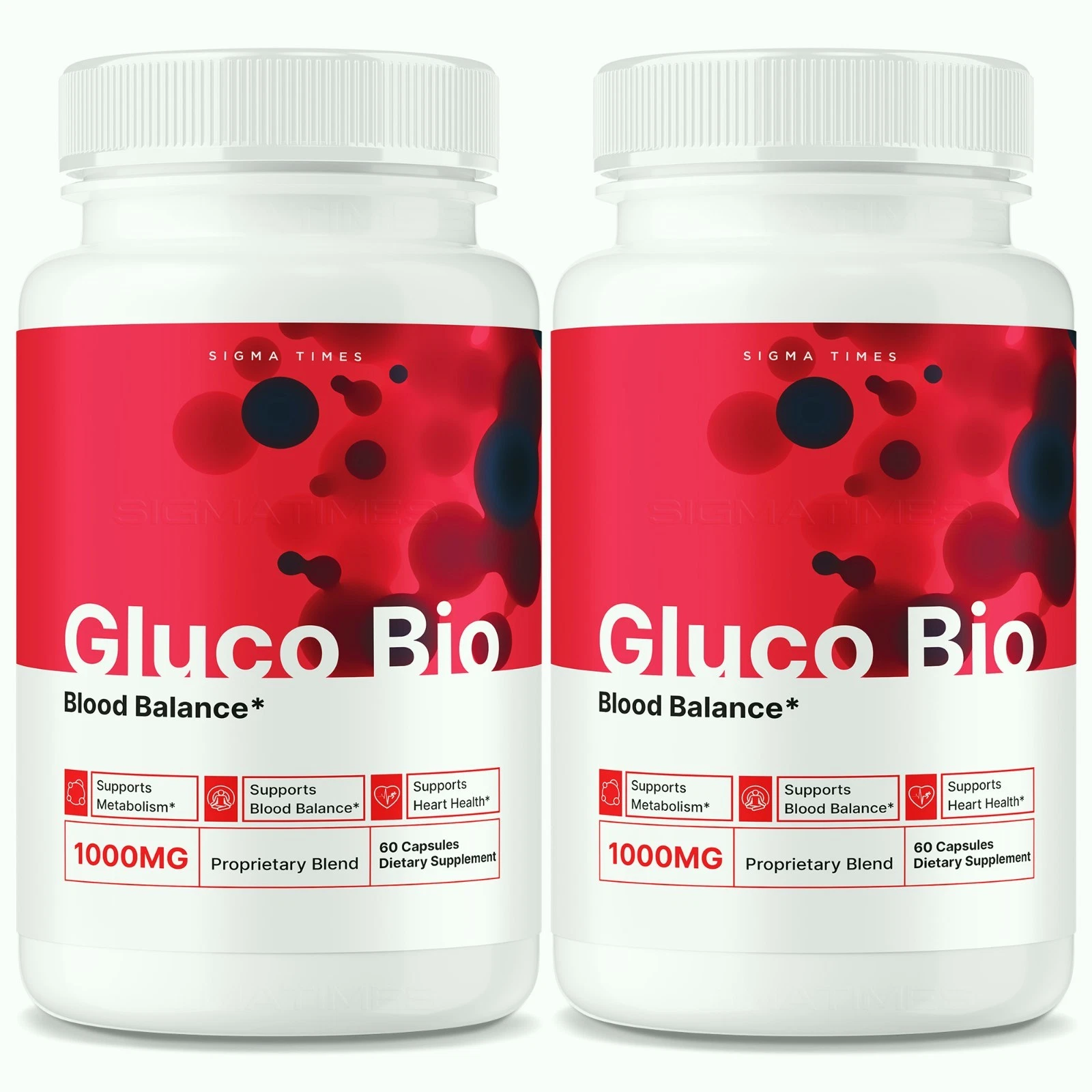 (2 Pack) Gluco Bio Blood Sugar Balance Pills, GlucoBio Heart Health Capsules
