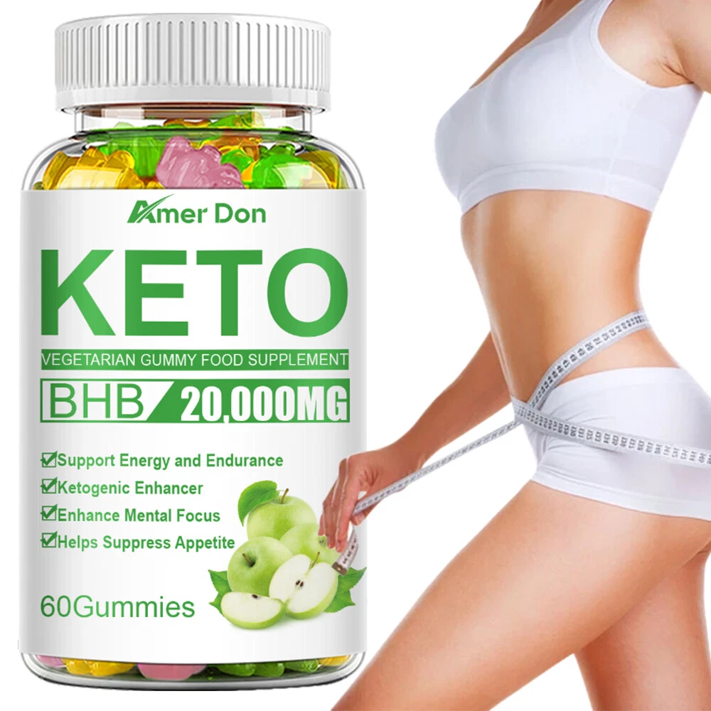 Keto ACV BHB Gummies for Fat Burn Weight Loss Detox Keto Diet 60 Pills Gummies