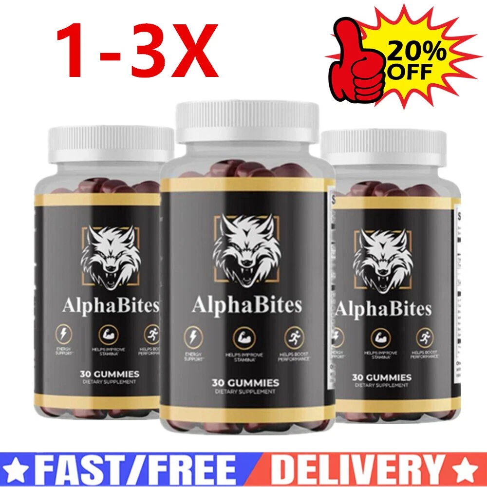 1~3 Pack Alpha Bites Gummies For Men, AlphaBites ED Gummies Male BIGD 30 Gummies