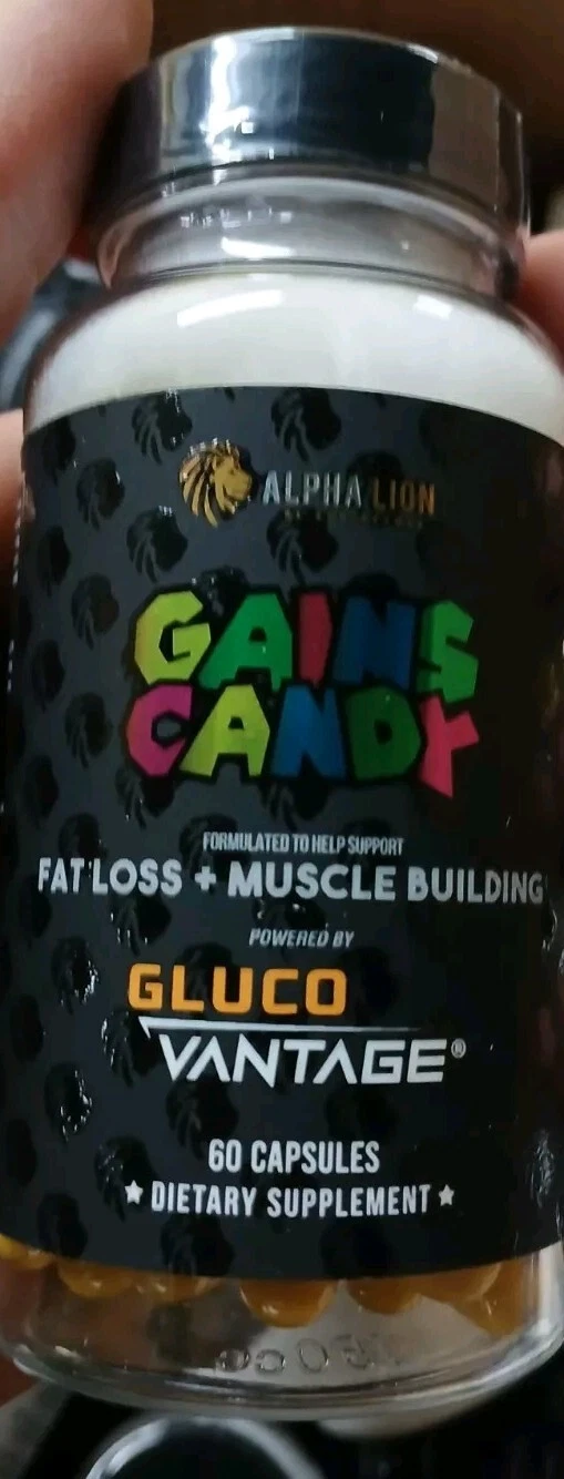 Alpha Lion Gains Candy, Fat Loss & Muscle Building, 60 Caps Exp 05/2026