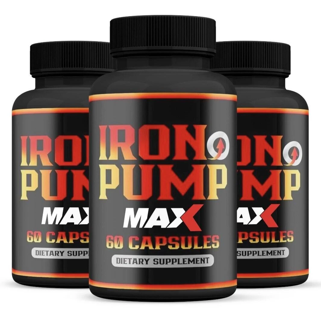 (3 Pack) Iron Pump MAX Pills For Men, Iron Pumper Boost Supplement