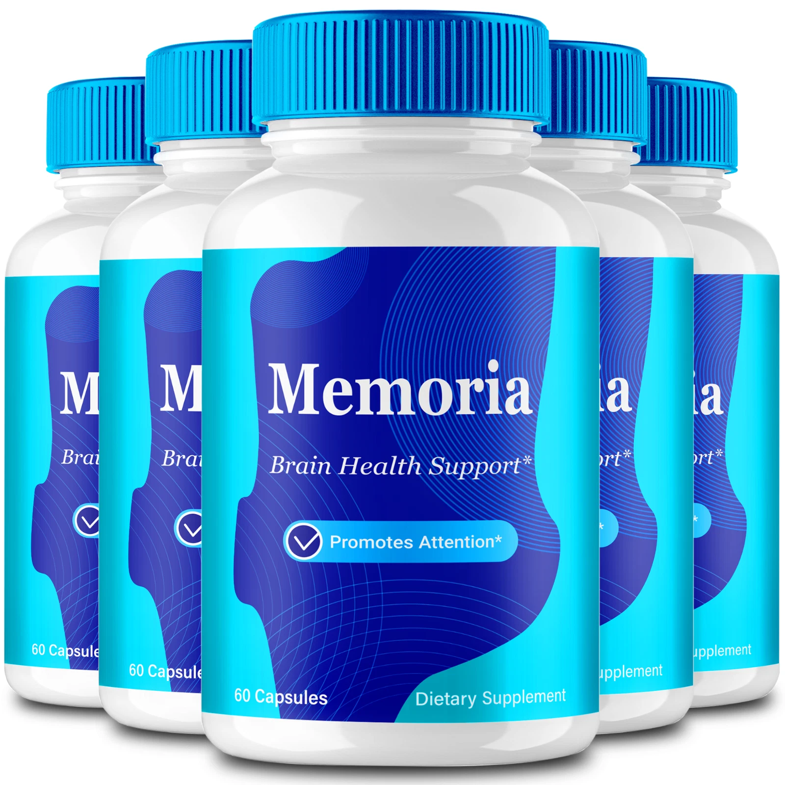 (5 Pack) Memoria Nootropic Brain Health Supplement For Memory & Focus Capsules