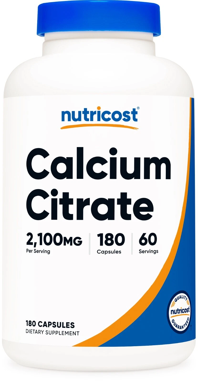 Nutricost Calcium Citrate (2,100mg) 180 Vegan Capsules - GMO-Free, Gluten-Free