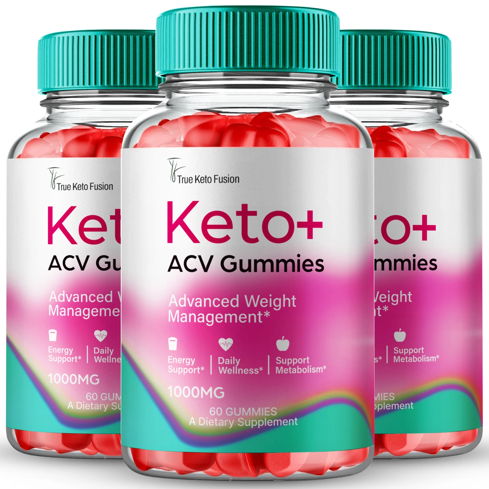 (3 Pack) True Keto Fusion ACV Gummies - Advanced Formula Weight Loss Management
