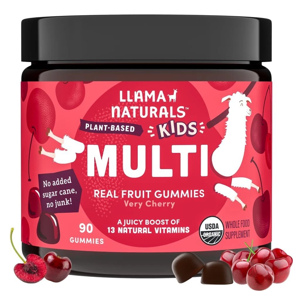 Llama Naturals Real Fruit Gummy Vitamins for Kids No Added Sugar Cane or Swee...
