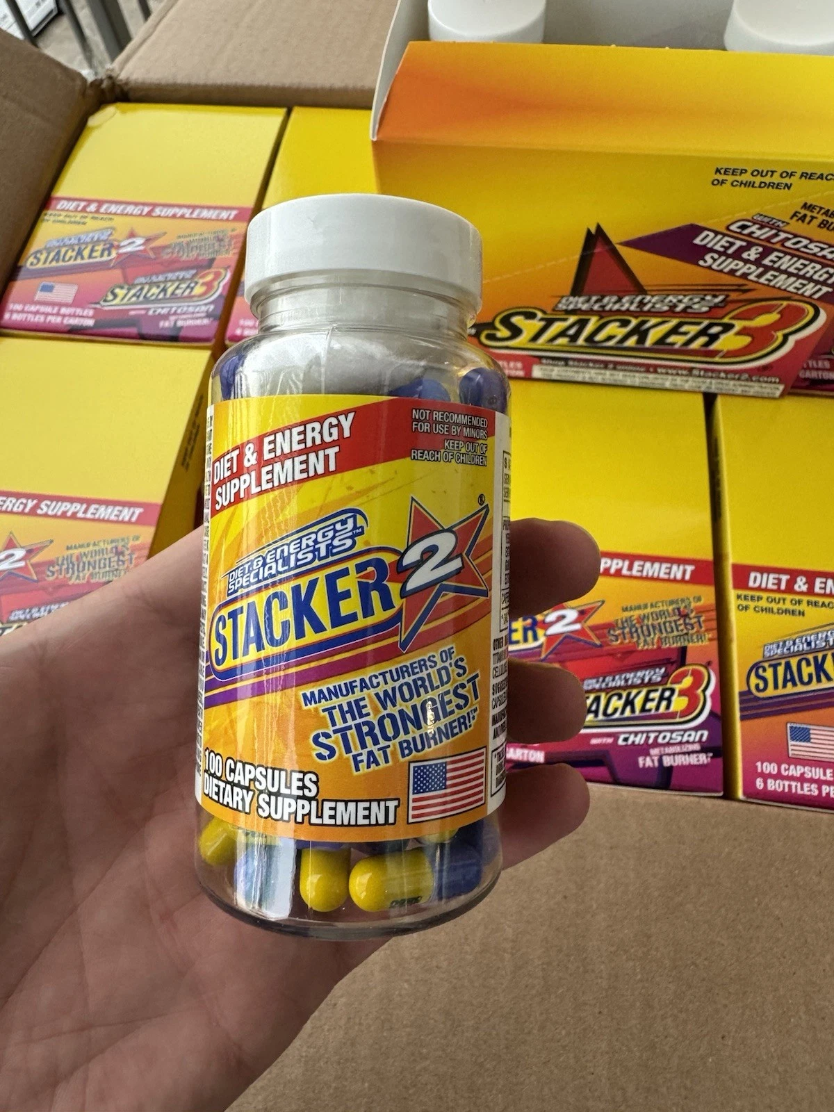 Stacker 체중 2개 지방 감소 & 에너지 부스트- 100Ct 보충제