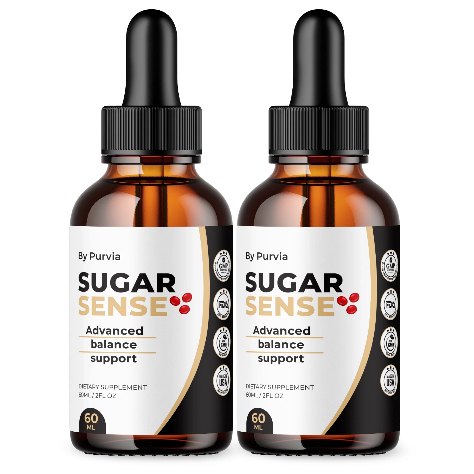 Sugar Sense Drops Maximum Overall Wellness Health Support Made in USA (2 Pack)