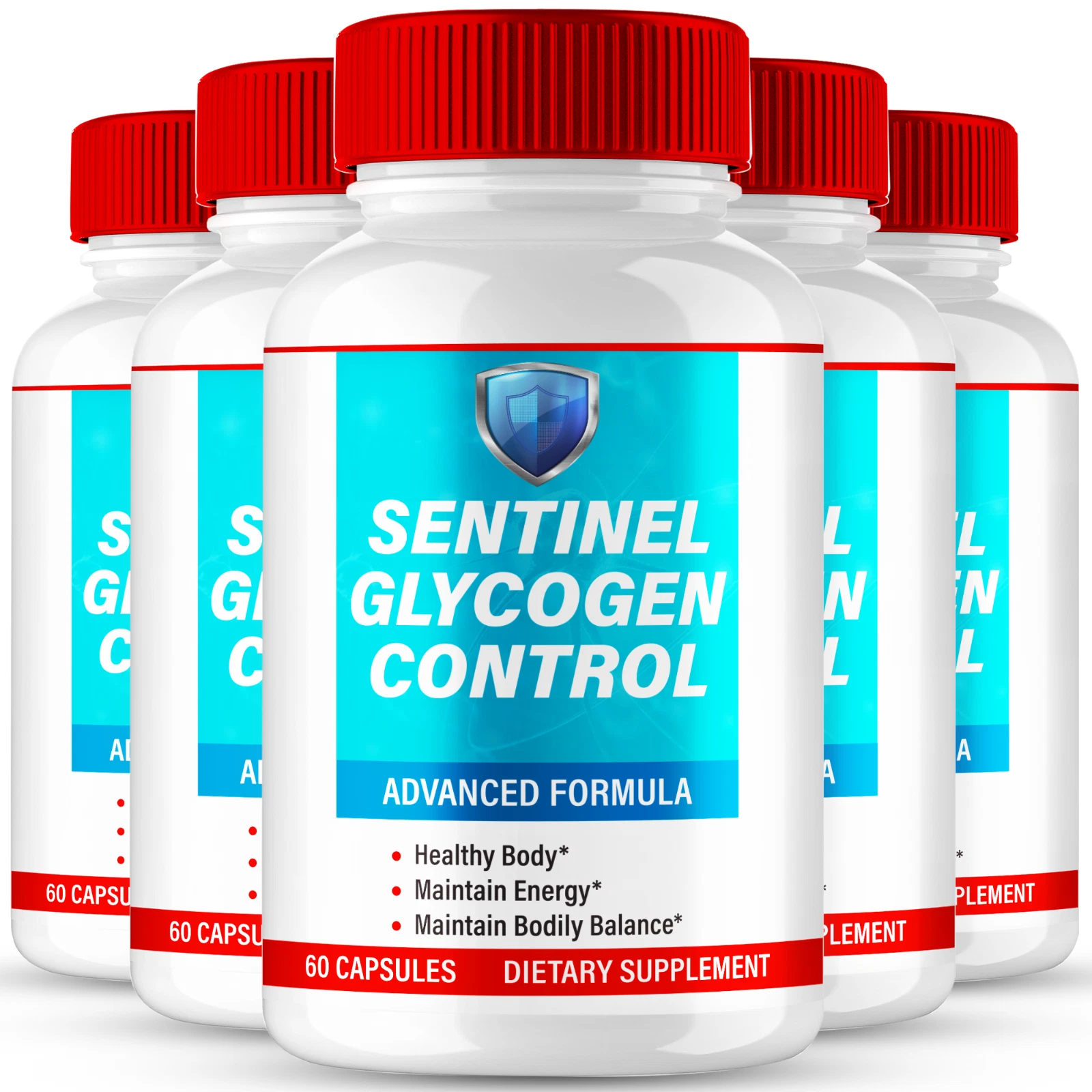 (5 Pack) Sentinel Glycogen Control Capsules, Advanced Blood Support Formula Pill