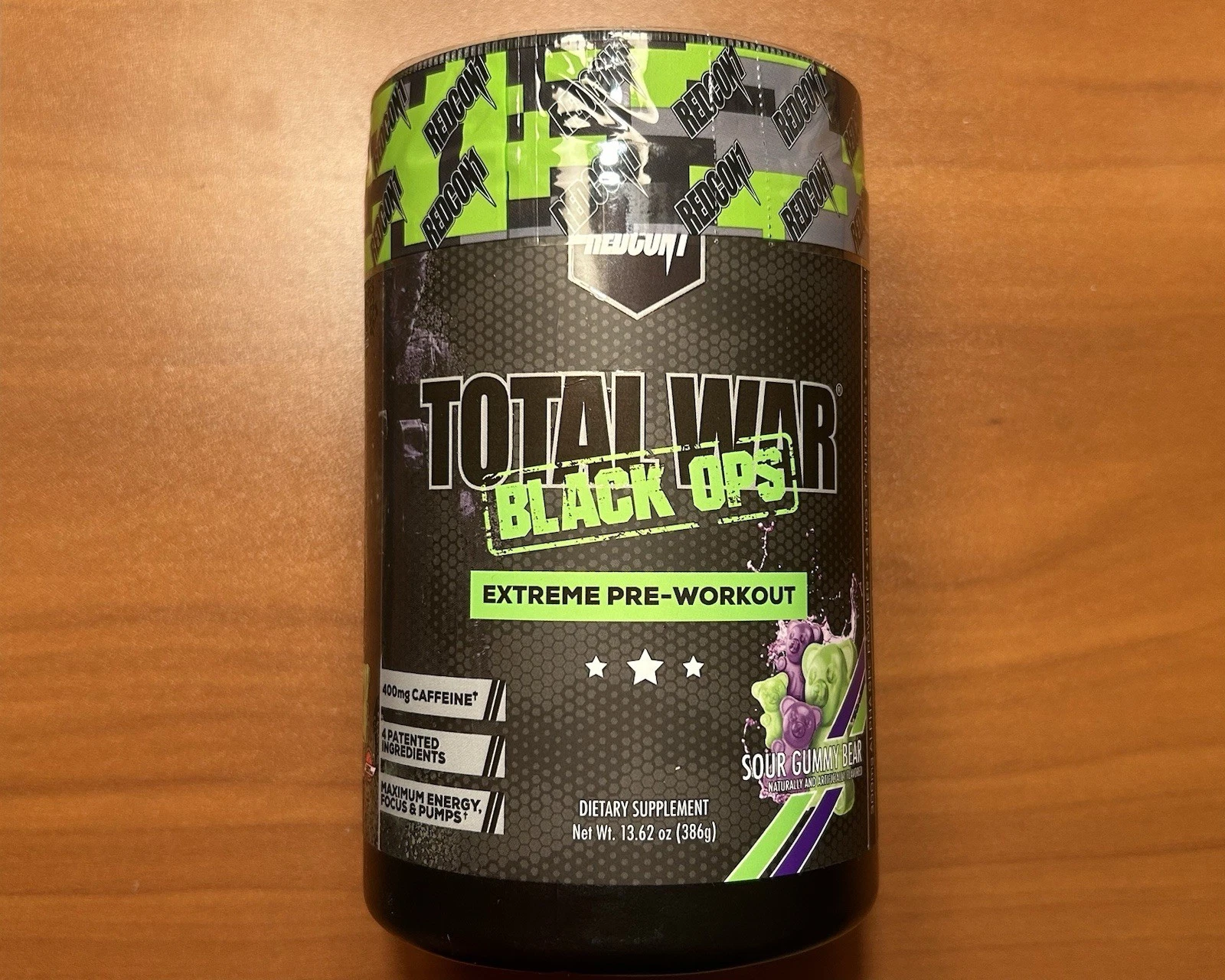 Redcon1 Total War Black OPS Extreme Pre-Workout Sour Gummy Bear 13.62 Oz New