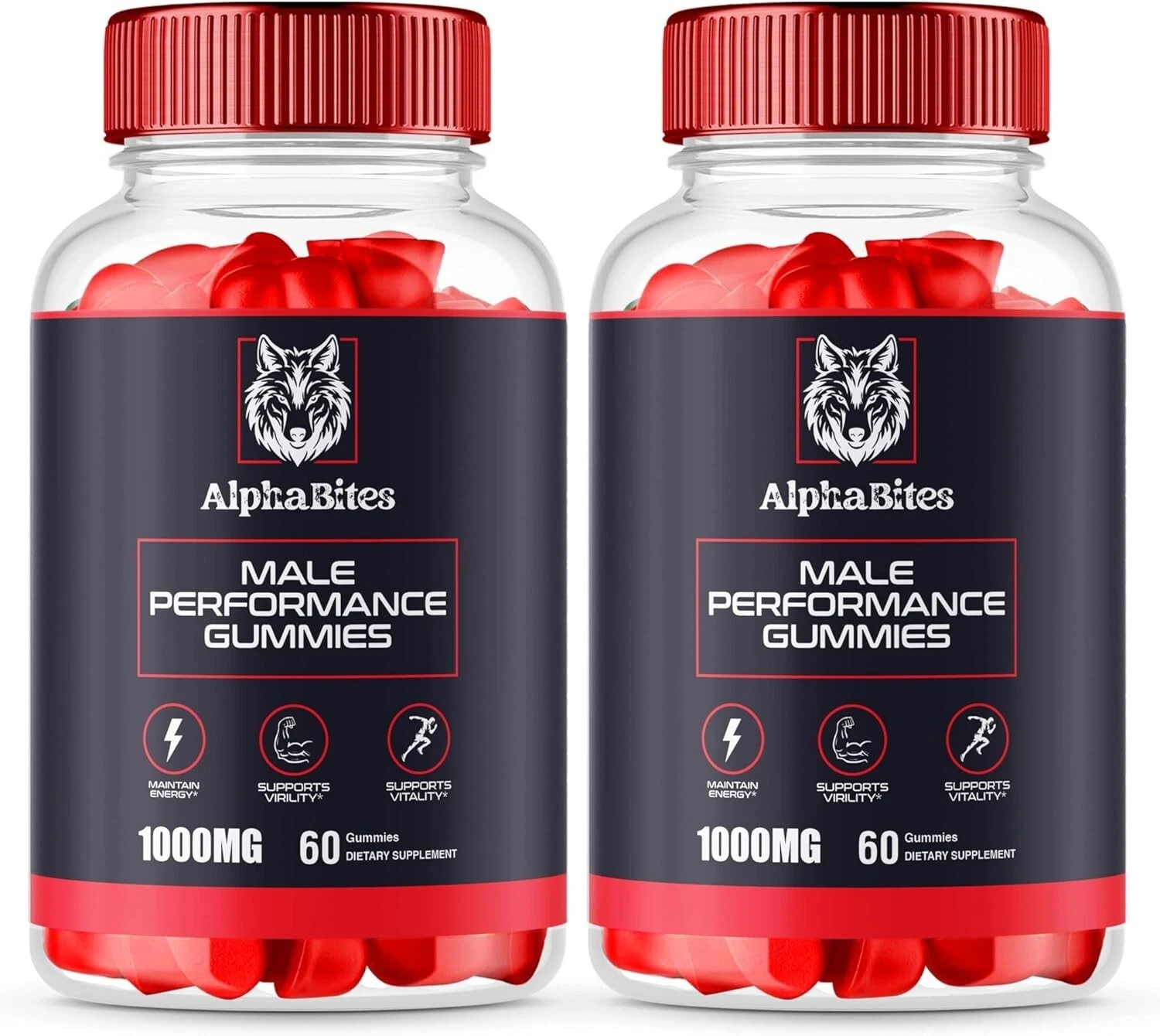 Alpha Bites Male Performance Advanced Formula Supplements (120 Gummies) 2-Pack