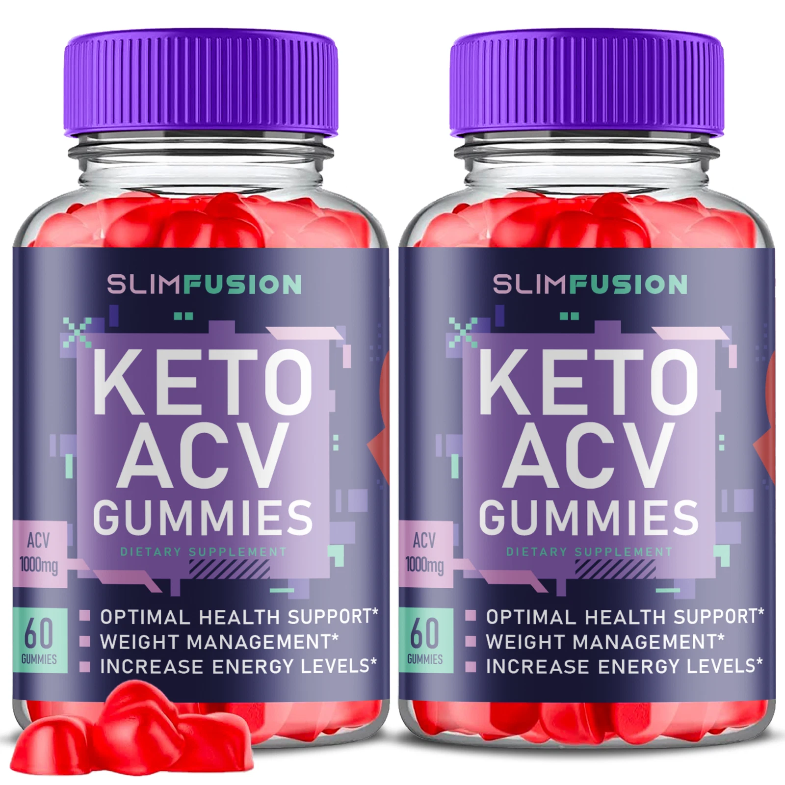 (2 Pack) Slim Fusion Keto ACV Gummies for Advanced Weight Loss (120 Gummies)