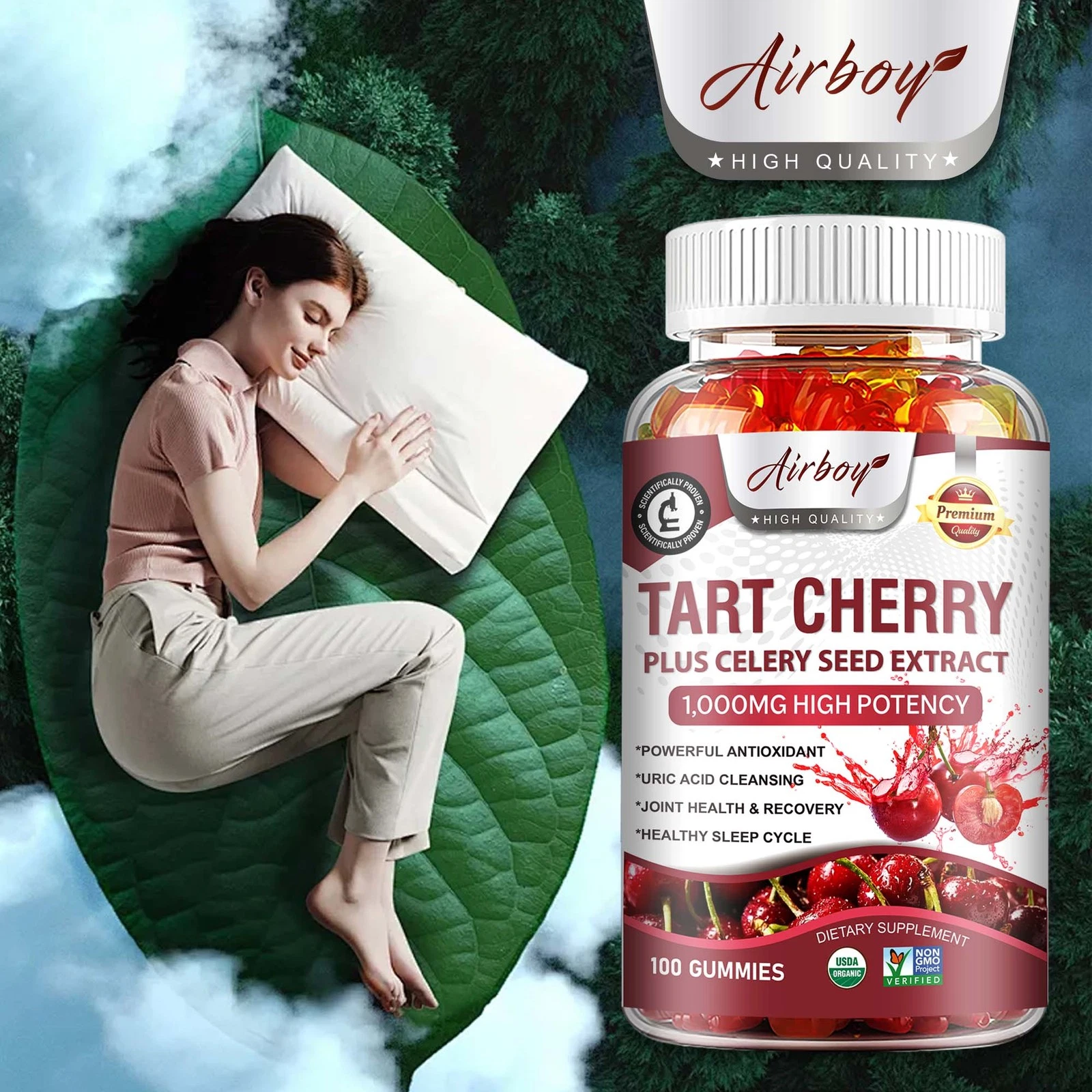 Tart Cherry- Antioxidant Rich Gout, Cleanse Detox, Gout Relief, Urinary Health