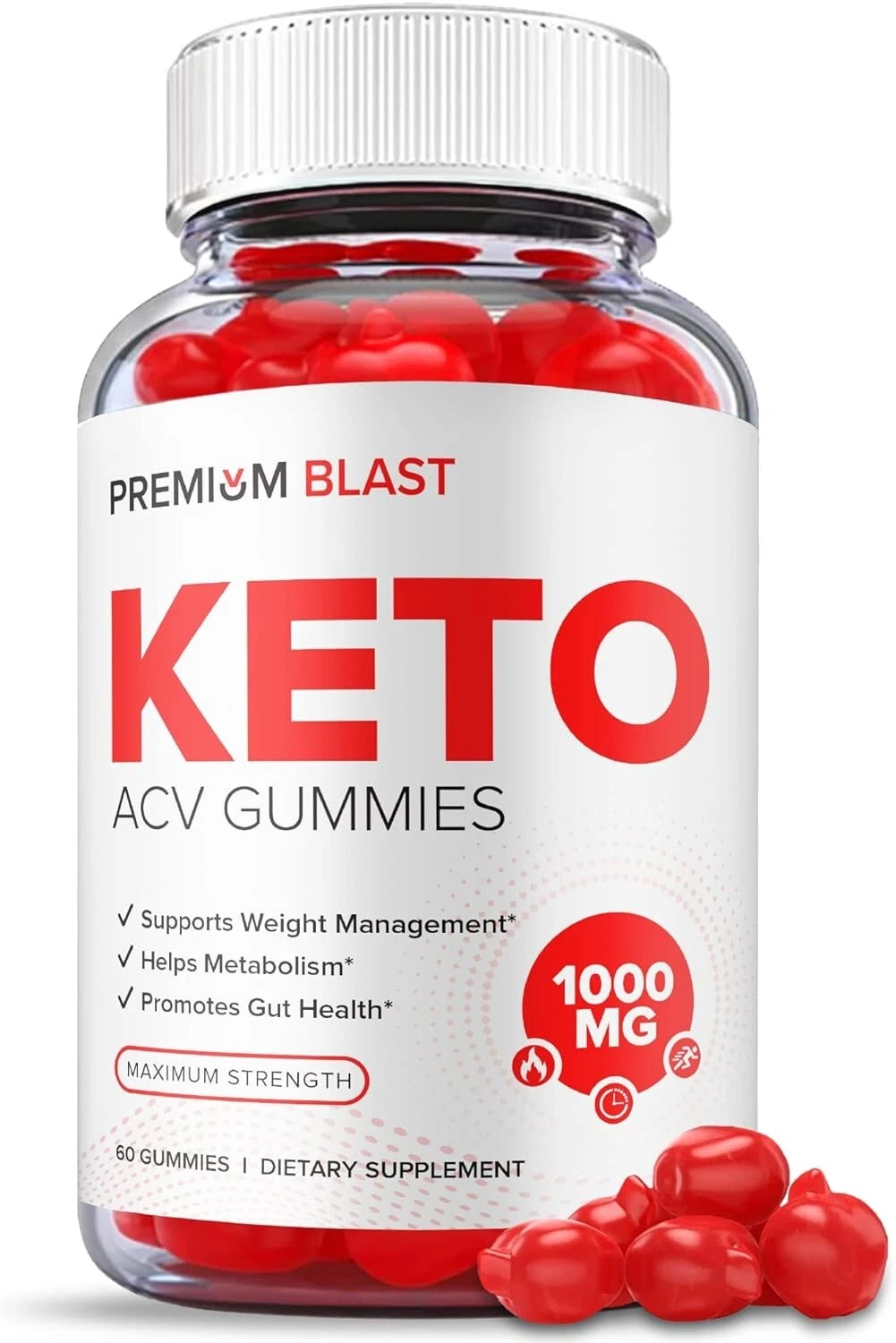 Premium Blast Keto ACV Gummies Weight Loss Formula Dietary Supplement - 60 Gummy