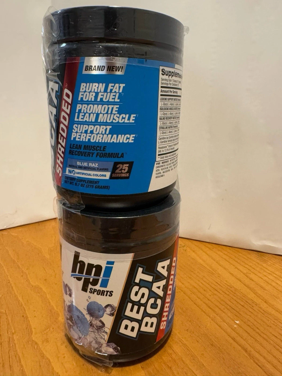 2X BPI Sports Best BCAA Shredded 25 Servings Blue Raz Exp. 11/25