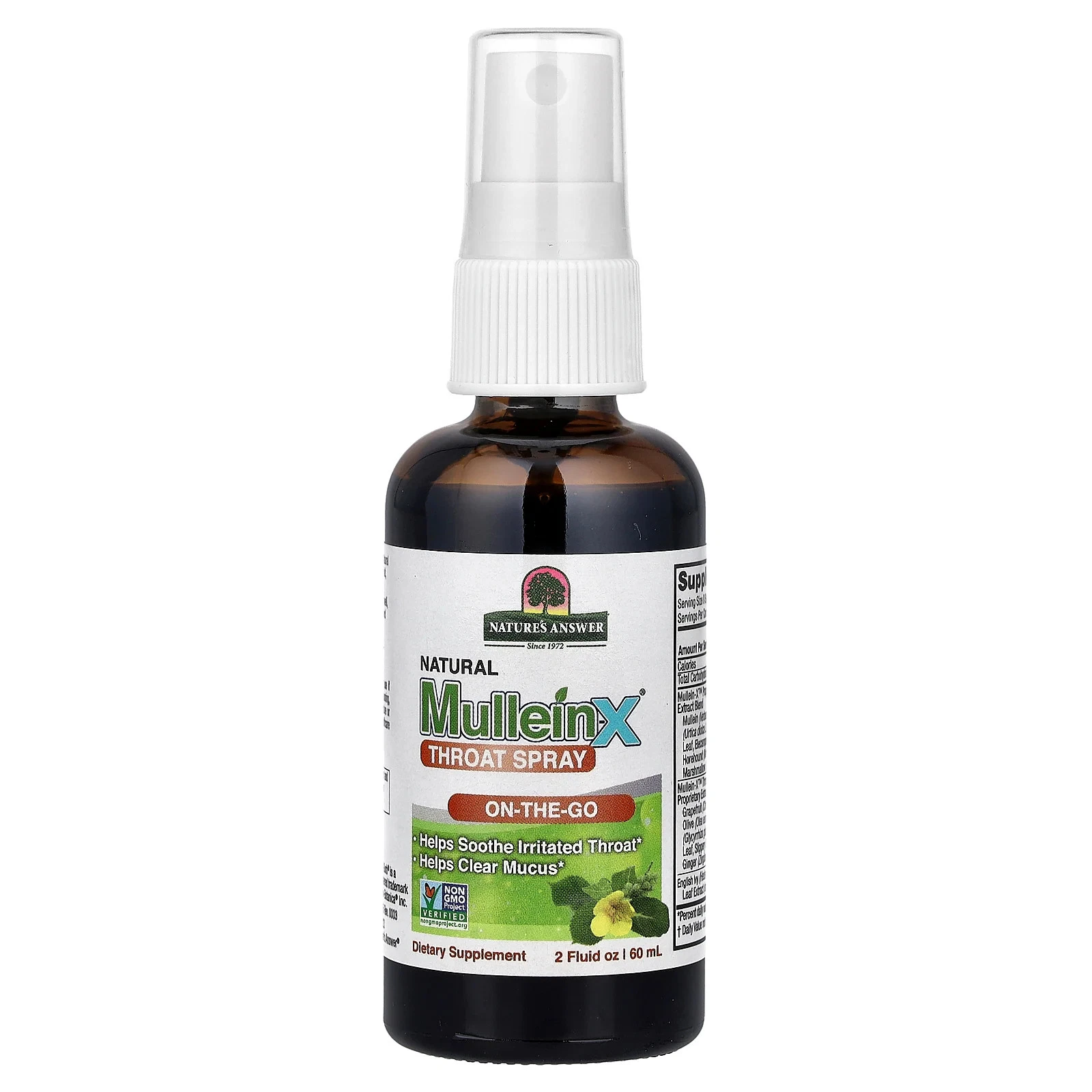 Natural MulleinX® Throat Spray, 2 fl oz (60 ml)