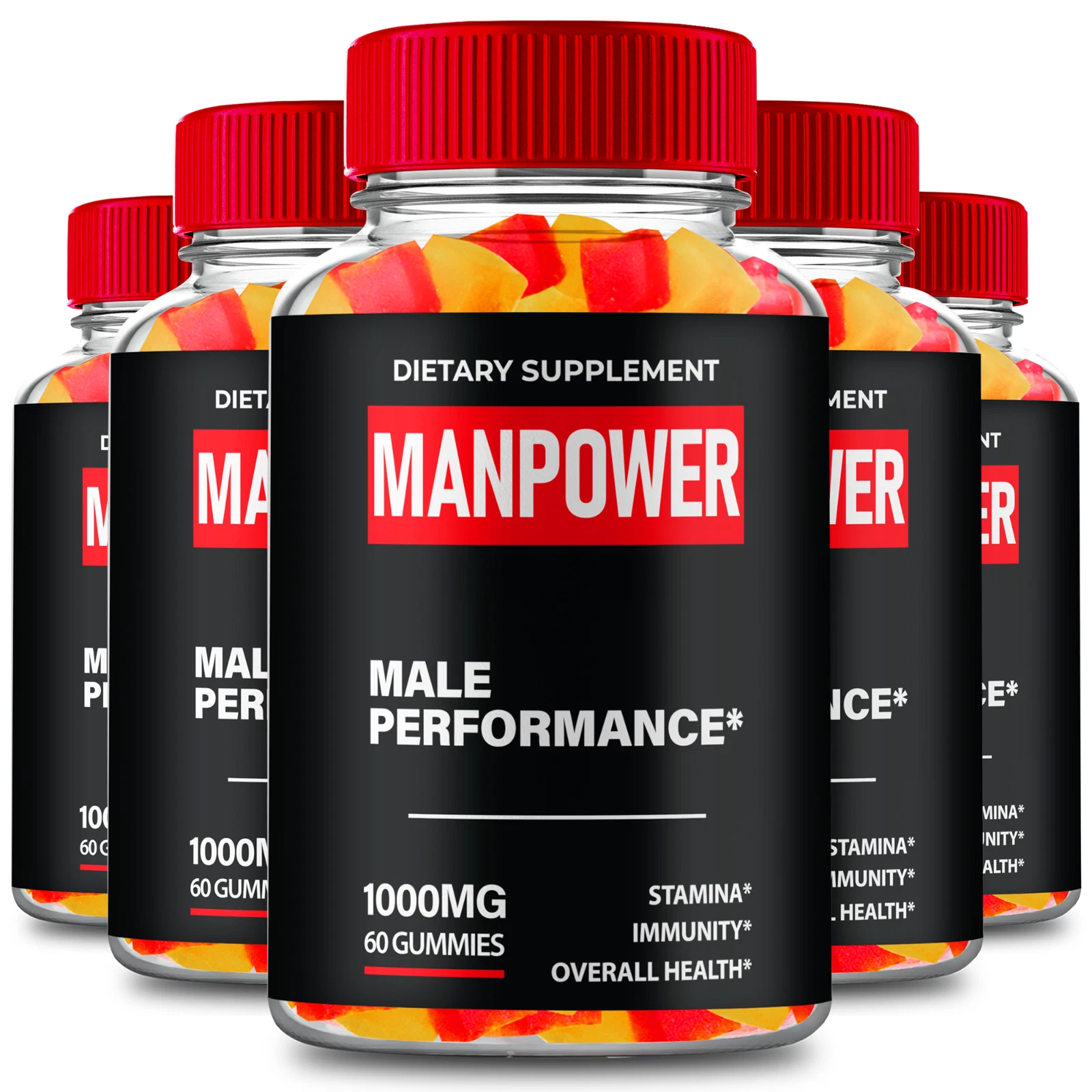 (5 Pack) Man power Gummies - Health & Wellness Support Supplement Gummies