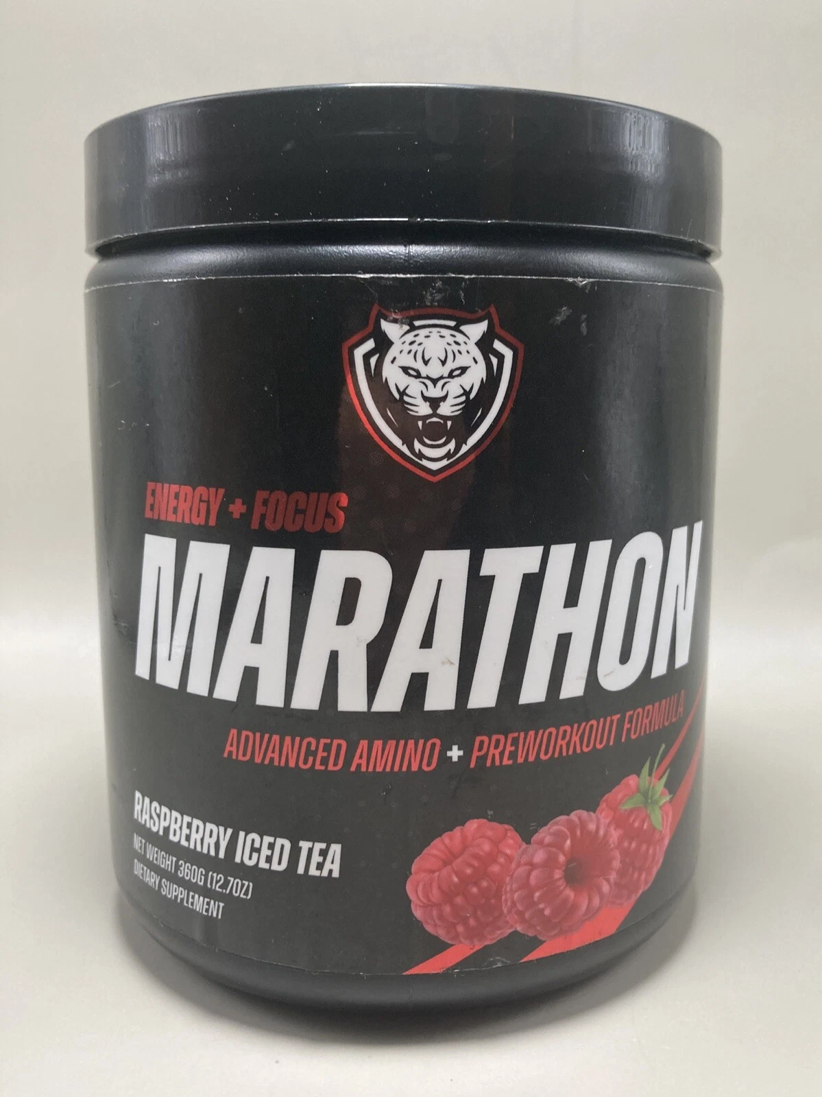 Marathon, Advanced Amino + Preworkout Formula, Raspberry Iced Tea 12.7oz (360 g)
