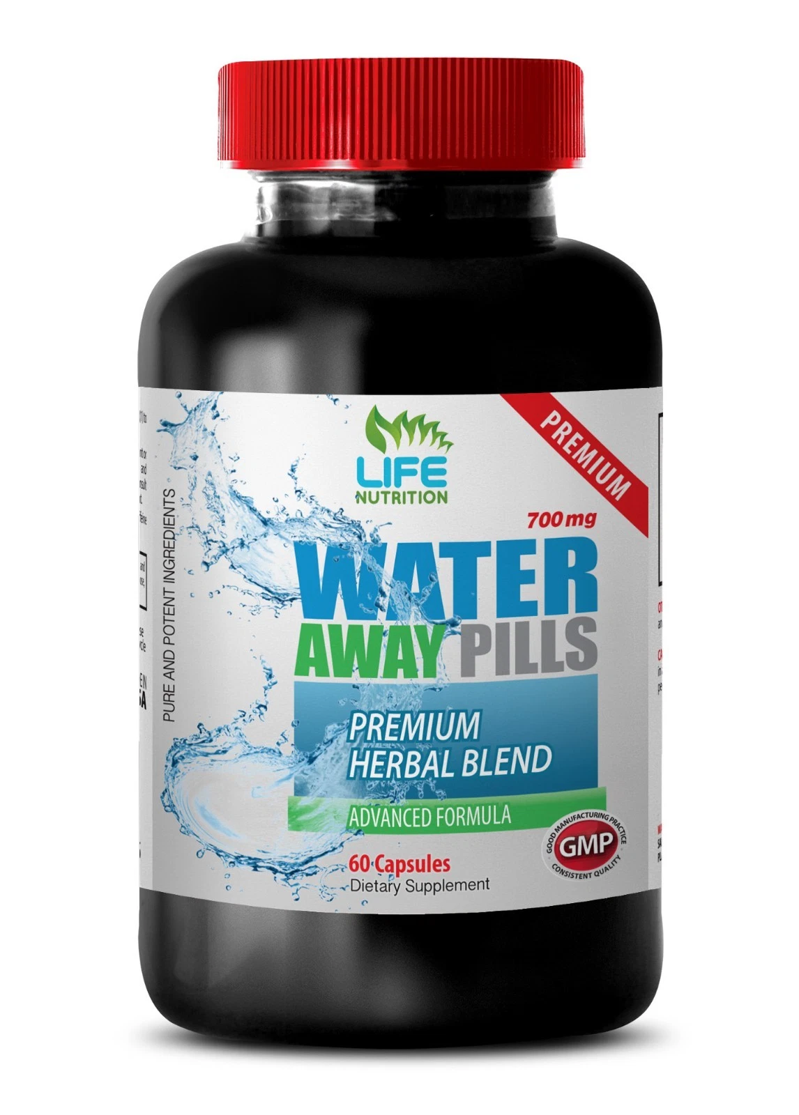 dandelion capsules - WATER AWAY PILLS 700mg 1 Bottle - urinary tract support