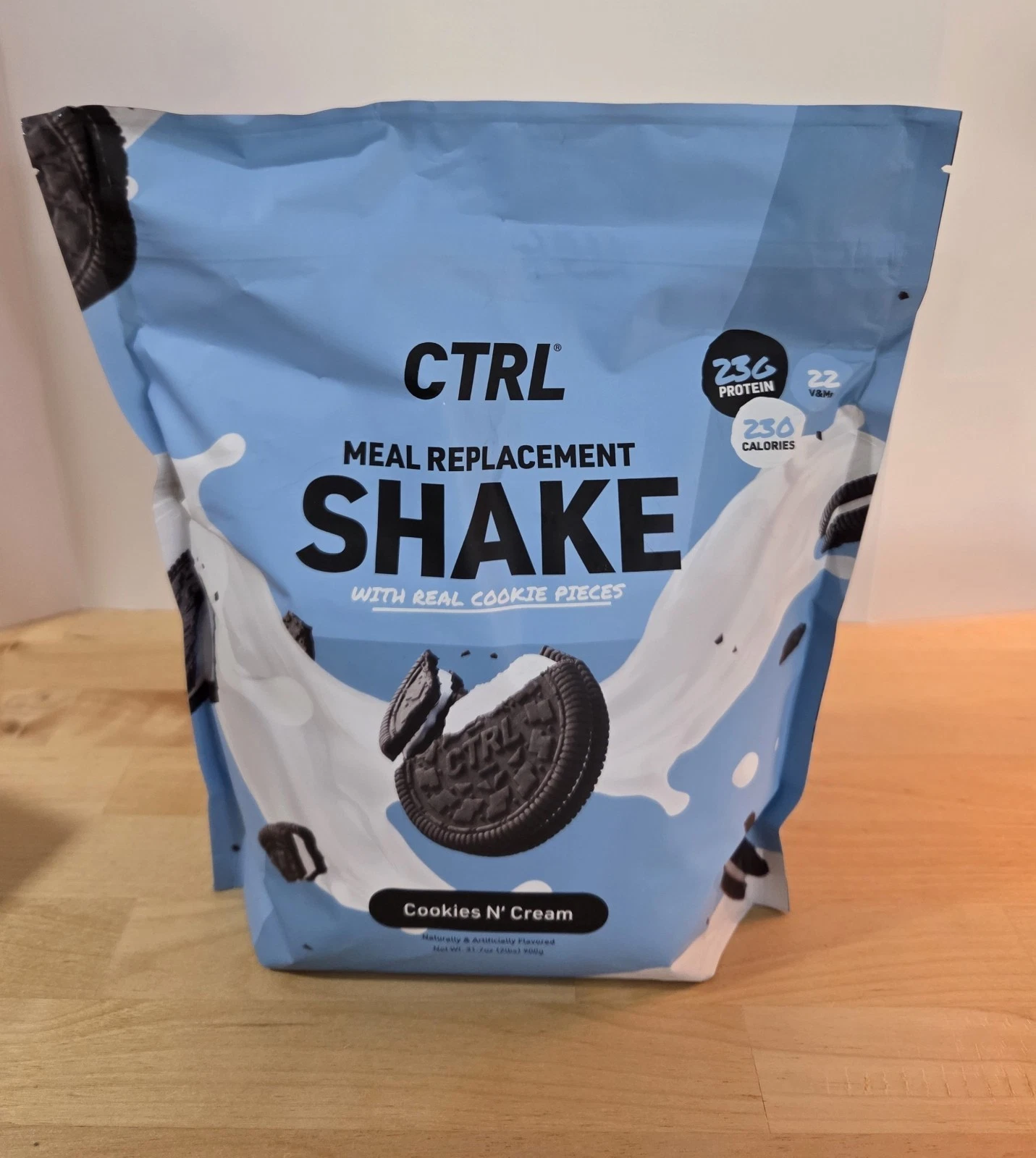 Ctrl Meal Replacement Shake 2lb, Cookies & Cream, Real Cookie Pieces, 15 Shakes