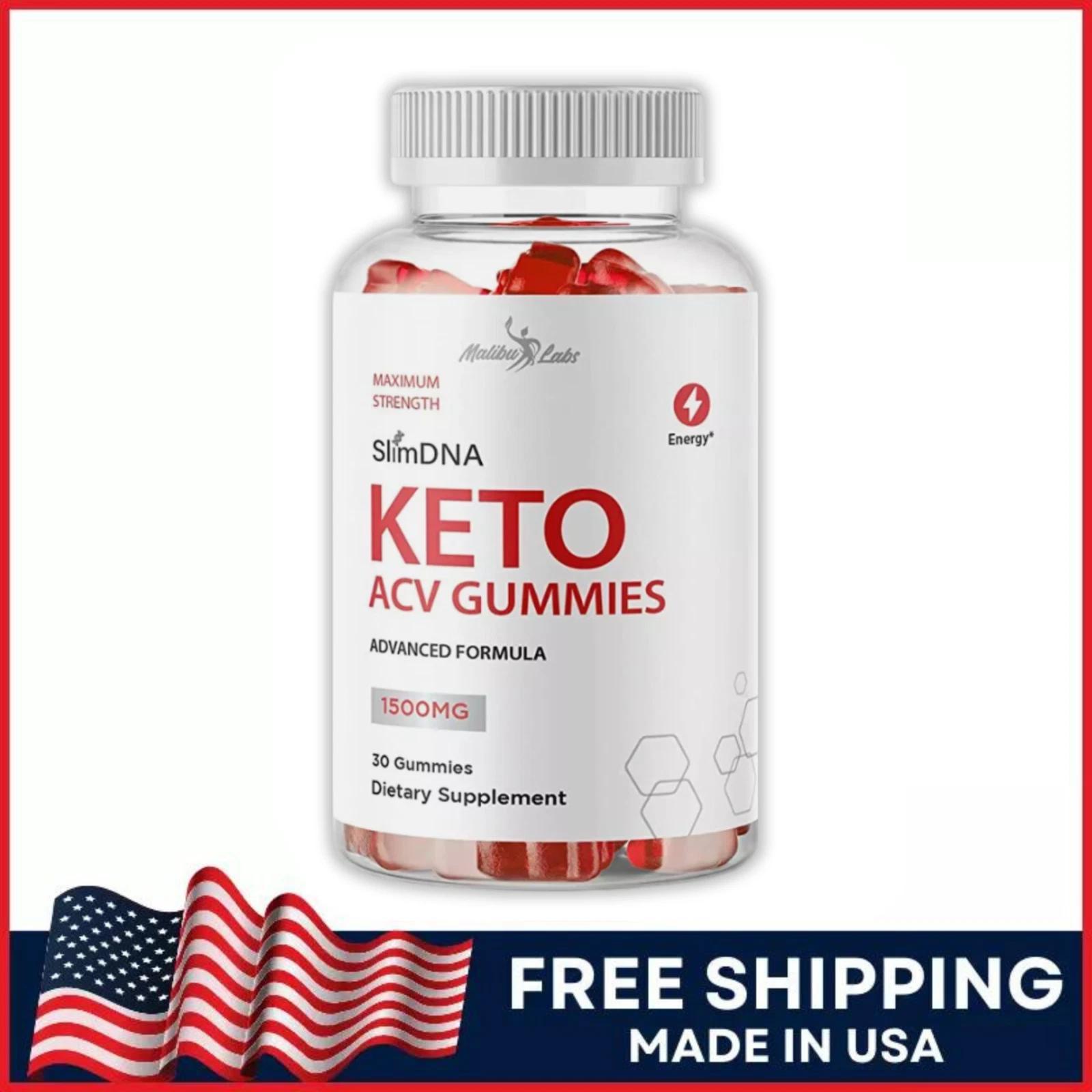 Slim DNA Keto ACV Gummies Weight Loss - 1500mg Ketosis Shark Gummies (1 Pack)
