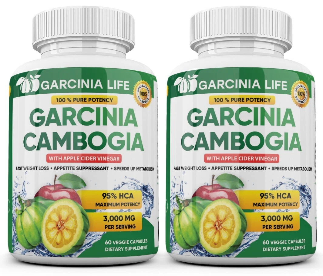 2 x Weight Loss Garcinia Cambogia w/ Apple Cider Vinegar ACV Fat Burner Pills