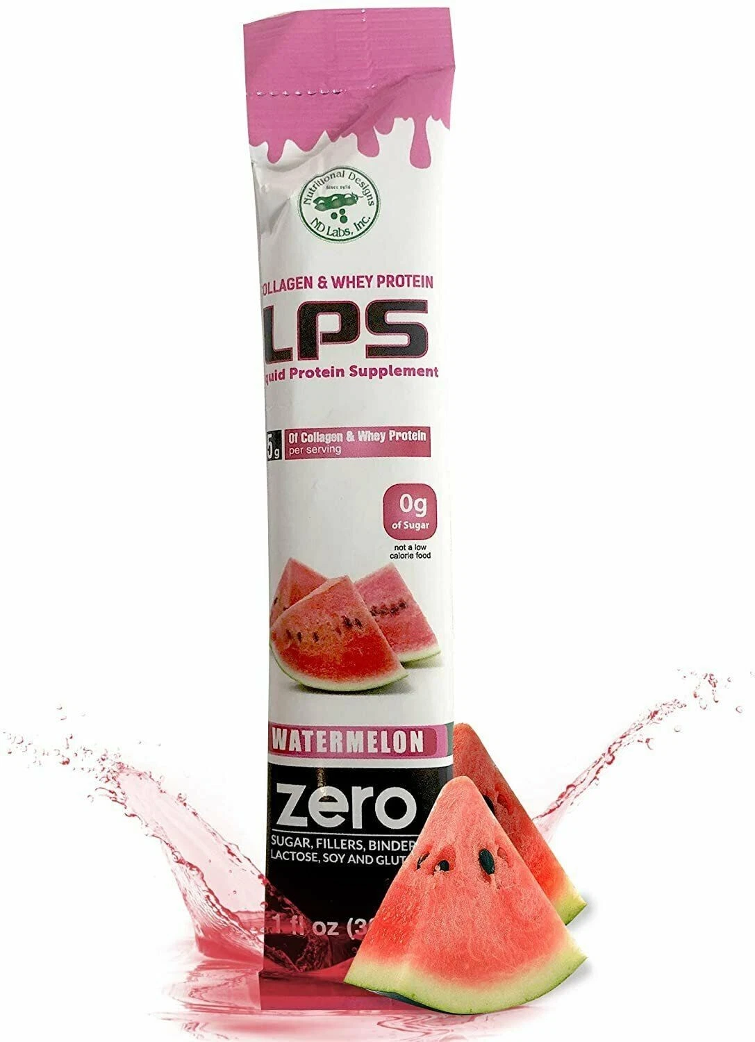 LPS Liquid Collagen + Whey Protein Supplement Watermelon 1 oz Pack of 3