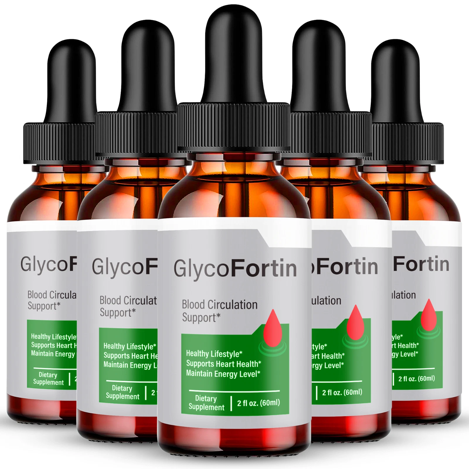 (5 Pack) GlycoFortin, Glyco Fortin Drops for Blood Sugar & Pressure Support