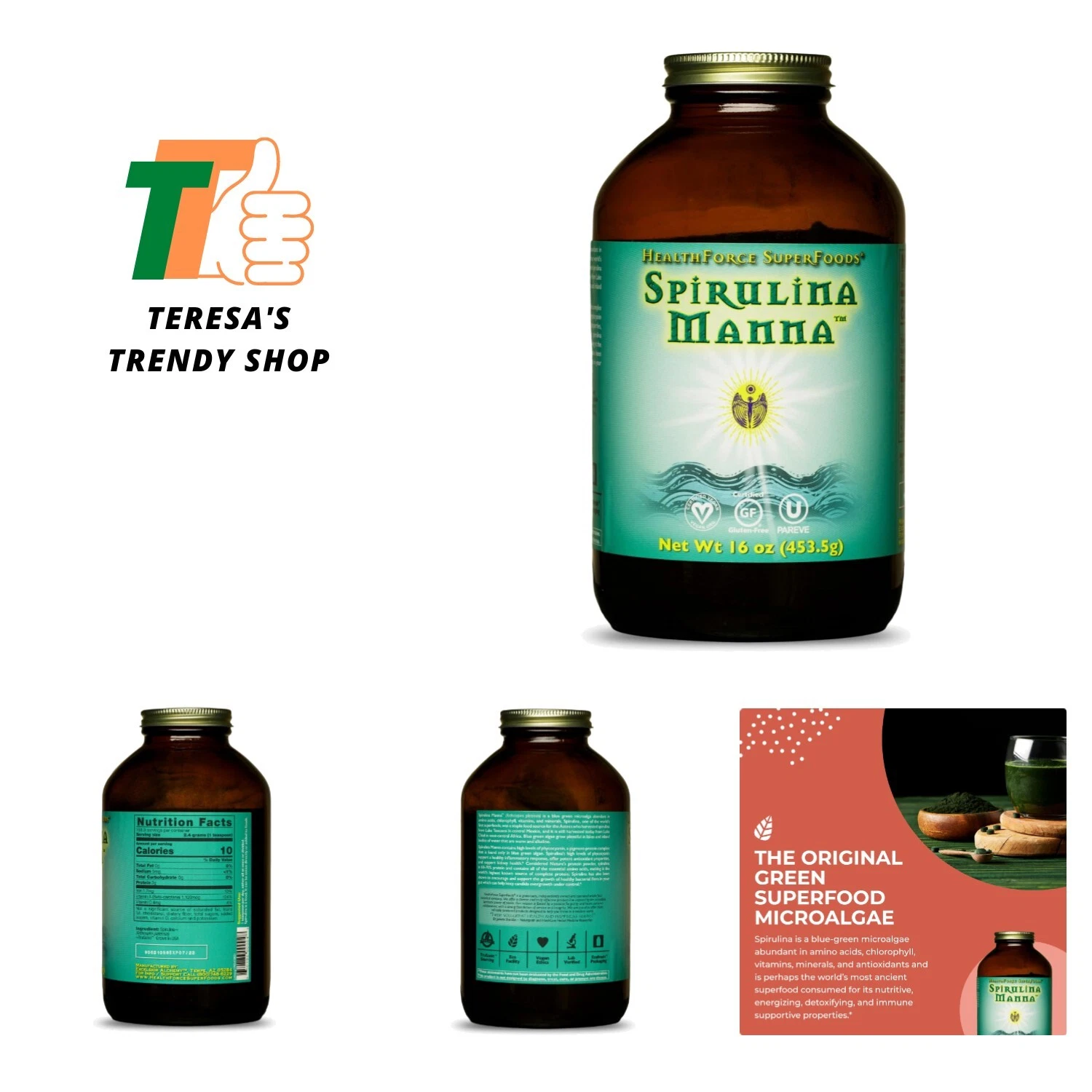 Spirulina Manna - Powder - 16 Oz