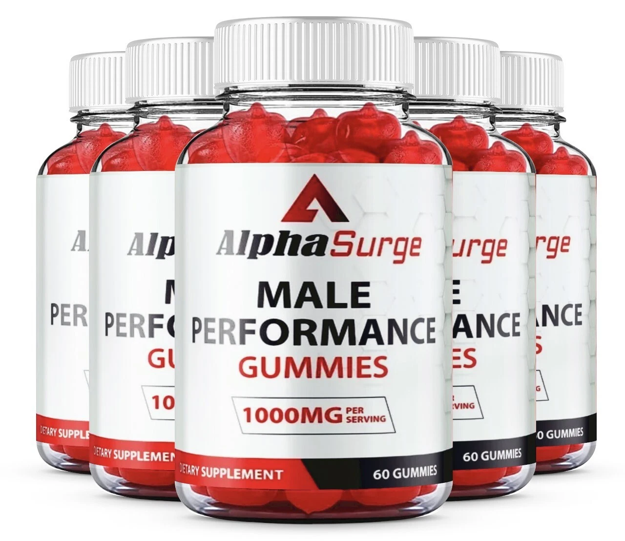 (5 Pack) Alpha Surge for Men, AlphaSurge Male Performance Support 300 Gummies