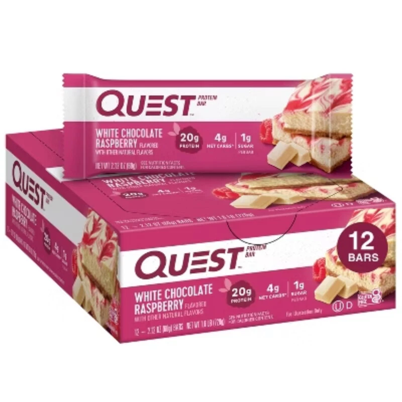 Quest Nutrition 20g Protein Bar - White Chocolate Raspberry