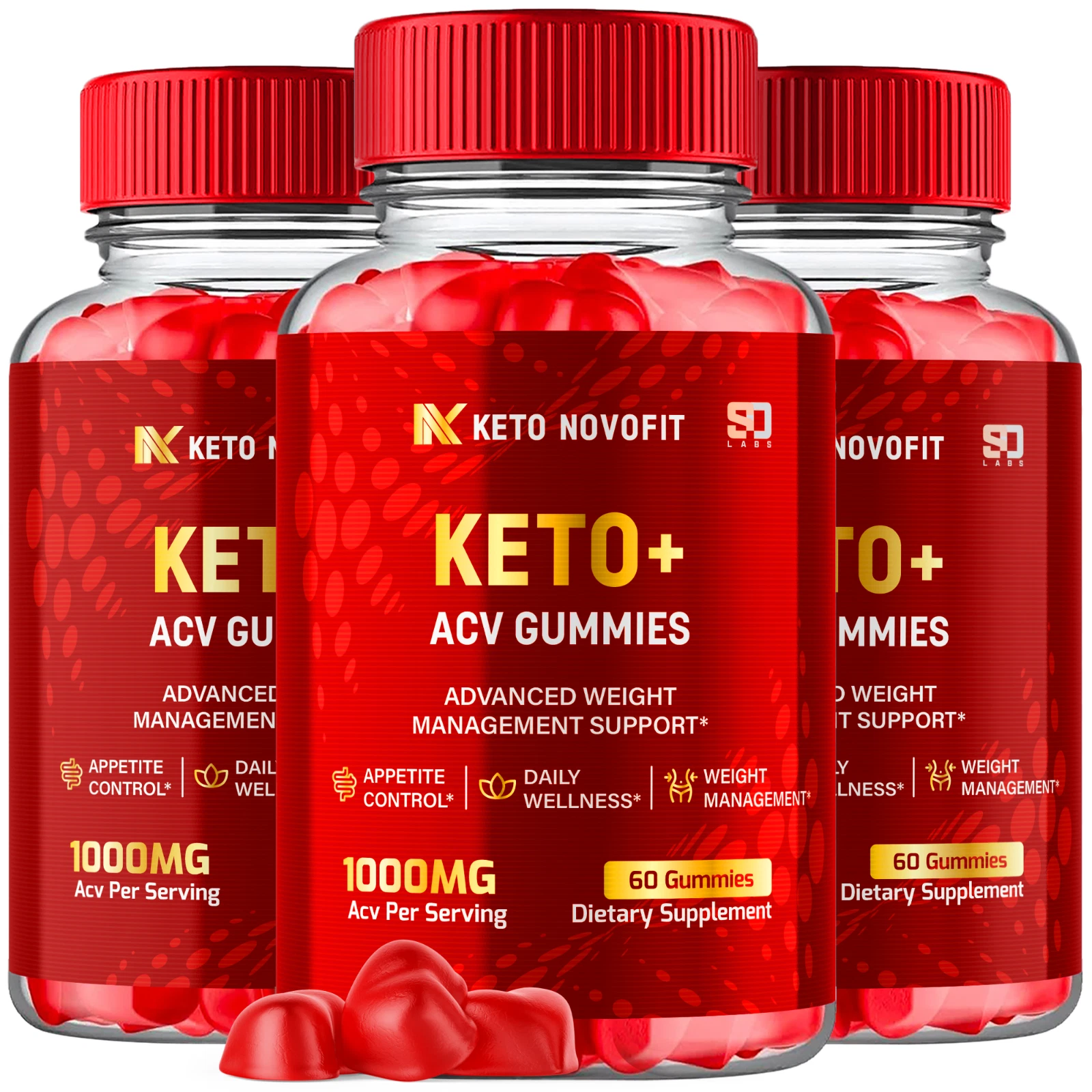 (3 Pack) Keto Novofit ACV, Keto Novofit ACV Gummies Weight Loss (180 Gummies)
