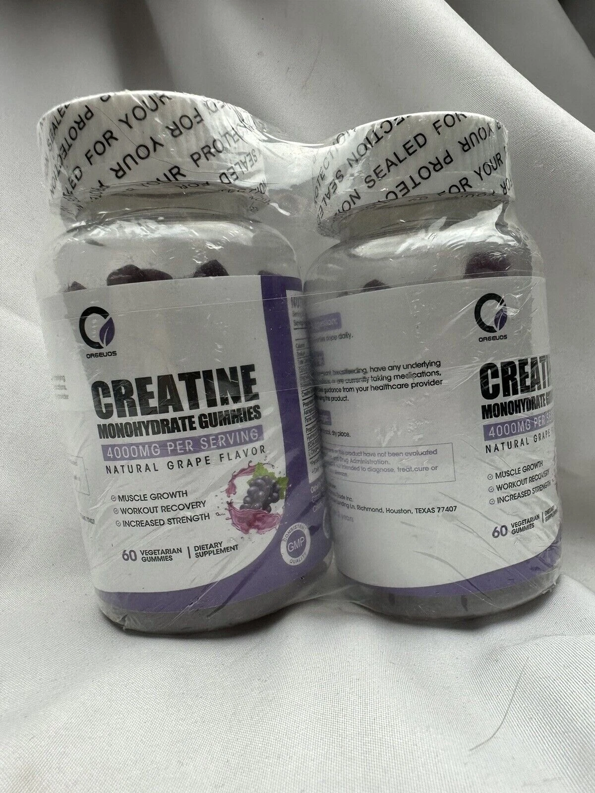 Orgeuos Creatine Monohydrate 120 Gummies Muscle Gaining Support 4000mg Exp 11/25