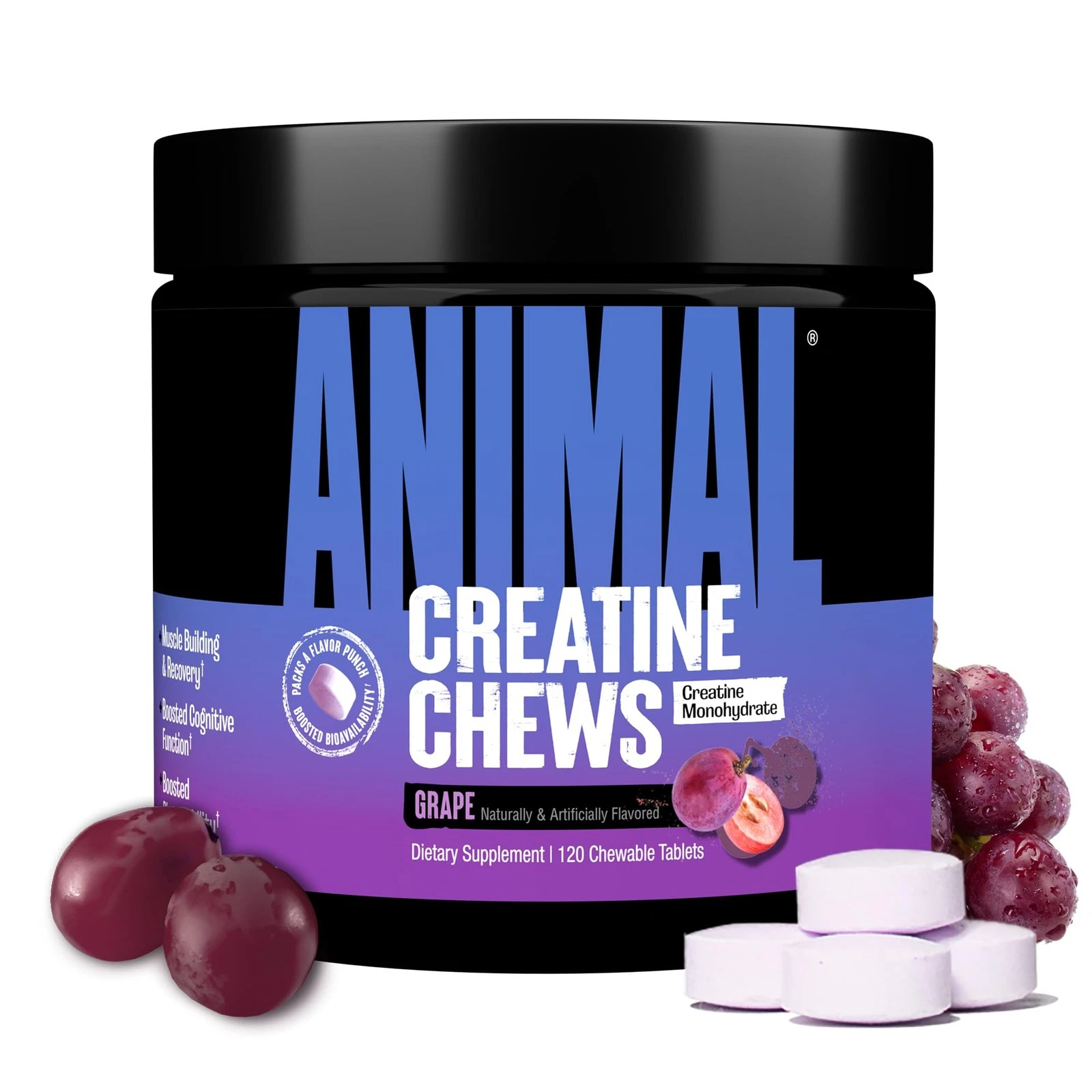 Animal Creatine Chews Tablets - Enhanced Creatine Monohydrate with Astragin To I