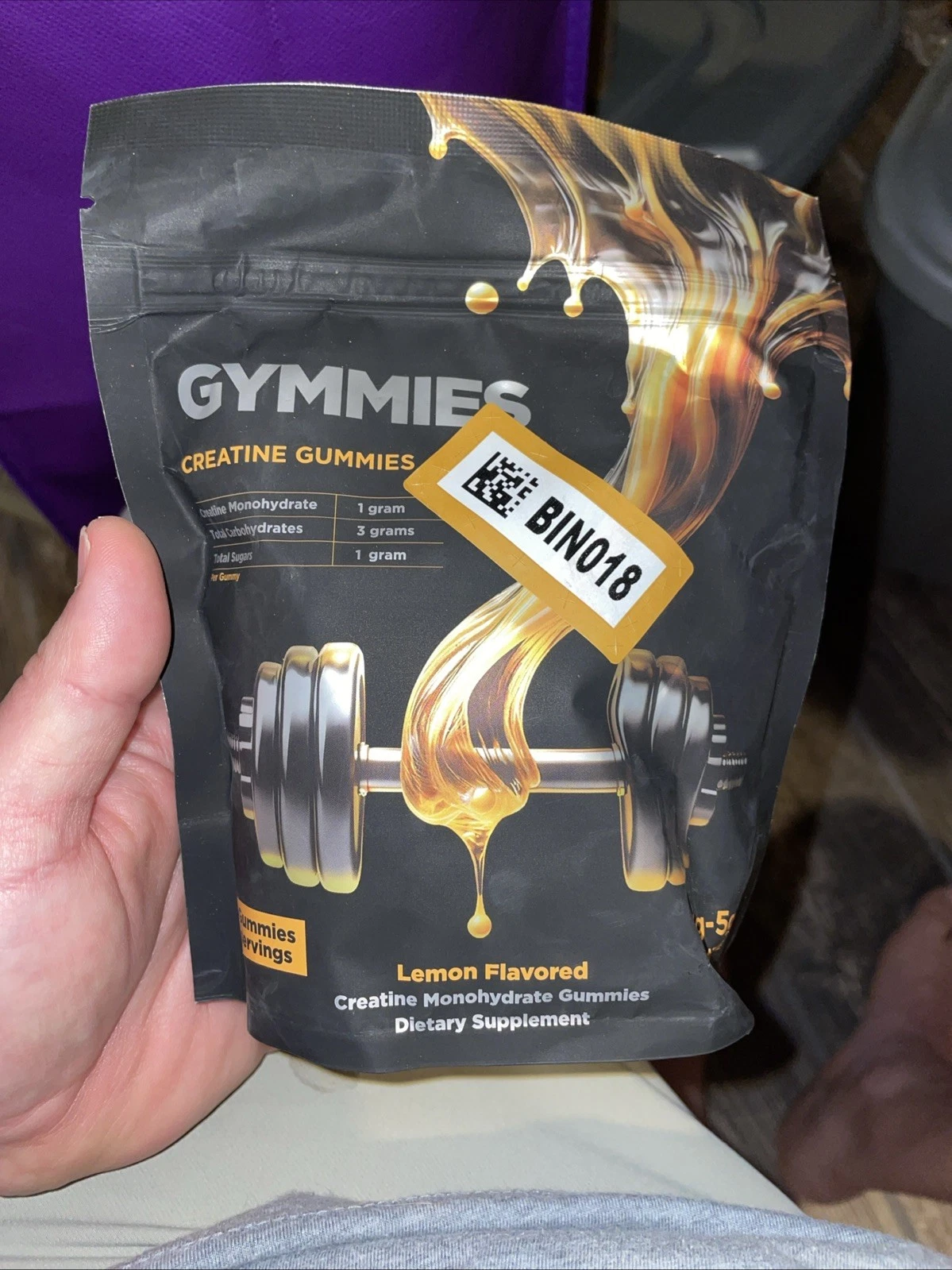 GYMMIES Creatine Gummies 90 servings, Lemon Flavored 3g-5g Exp 09/25