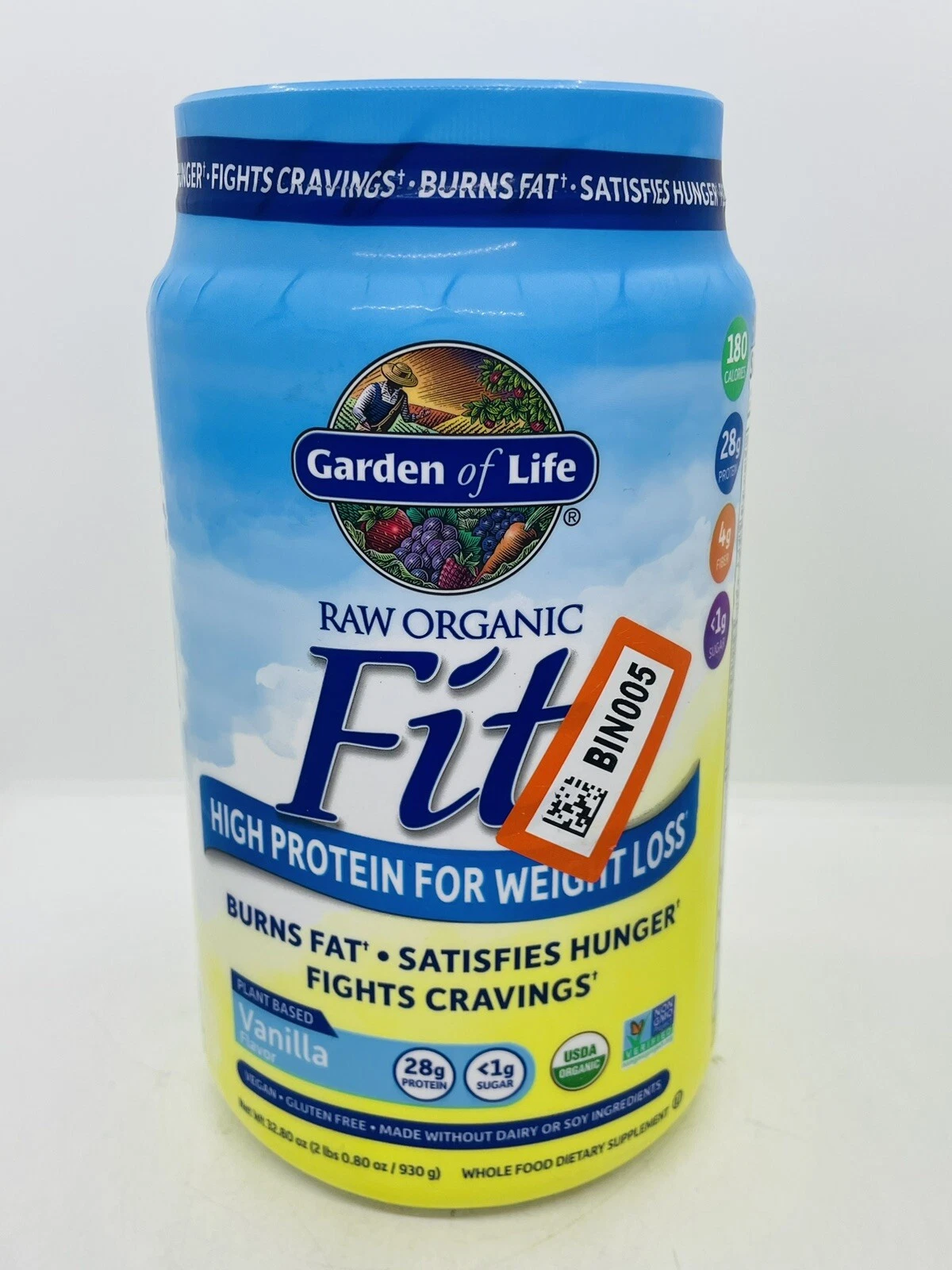 Garden of Life Raw Organic Fit Vegan Protein Powder Vanilla, 28g 2LB Exp. 12/25