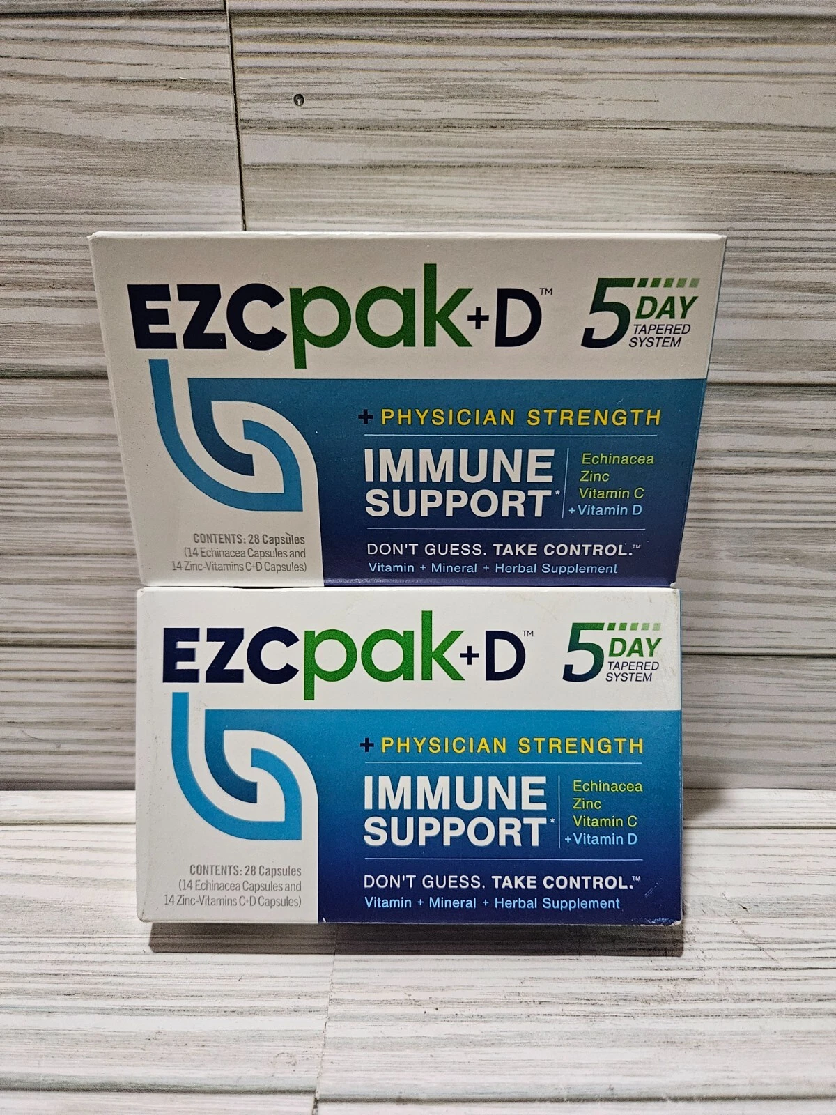 EZCpak +D 5 Day Tapered System Immune Support Lot of 2 Boxes 56 Capsules 9/2025