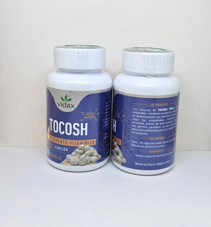 TOCOSH 2 BOTTLES 200 CAPS 500 Mg 100% NATURAL