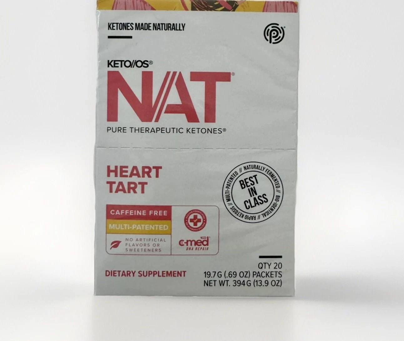 Pruvit Ketones NAT 20 Packets HEART TART Caffeine Free/ FREE SHIPPING EXP: 2026