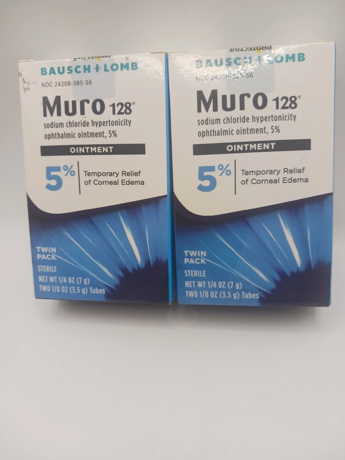 2 pack Bausch & Lomb Muro 128 Ointment Two 1/8oz tubes x2 New Sealed Exp 1/2026