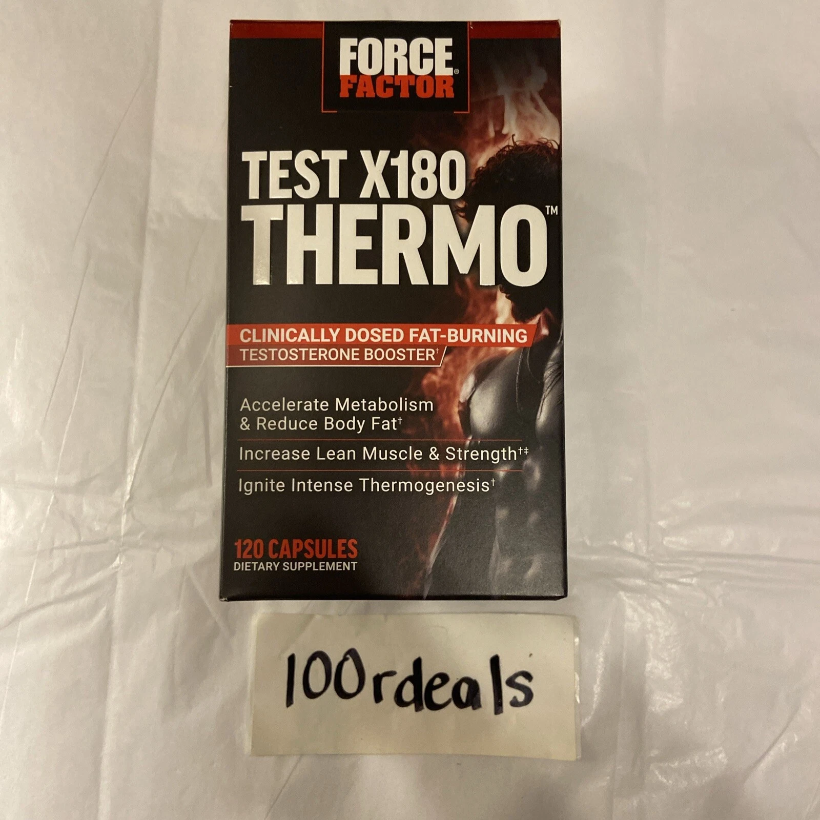 FORCE FACTOR TEST X180 THERMO CLINICALLY DOSED TESTOSTERON BOOSTER 120 CAPS 3/27