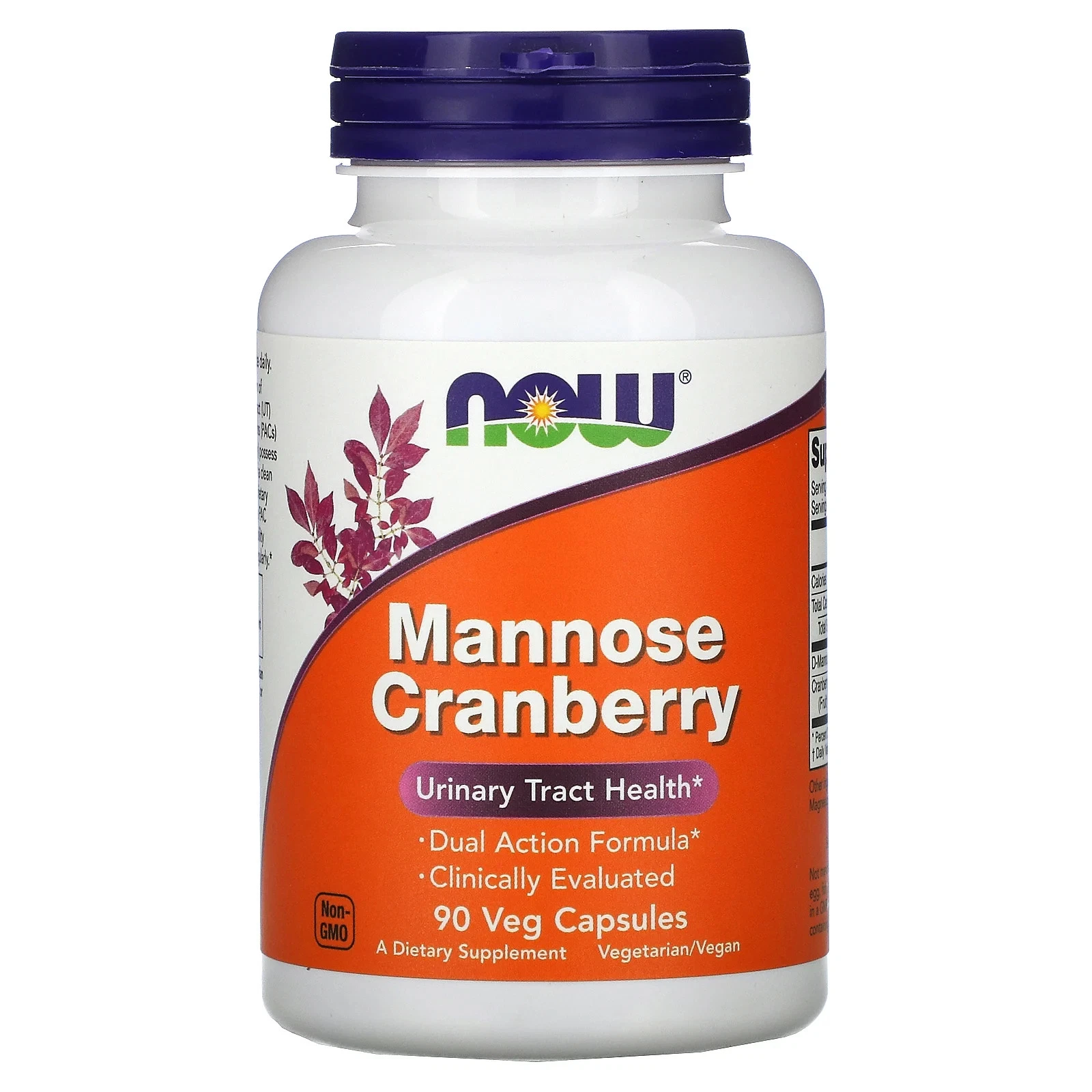 Now Foods Mannose Cranberry 90 Veg Capsules GMP Quality Assured, Vegan,