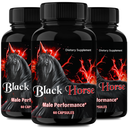 (3 Pack) Black Horse Men Vitality Pills, Male Natural Energy & Stamina Support