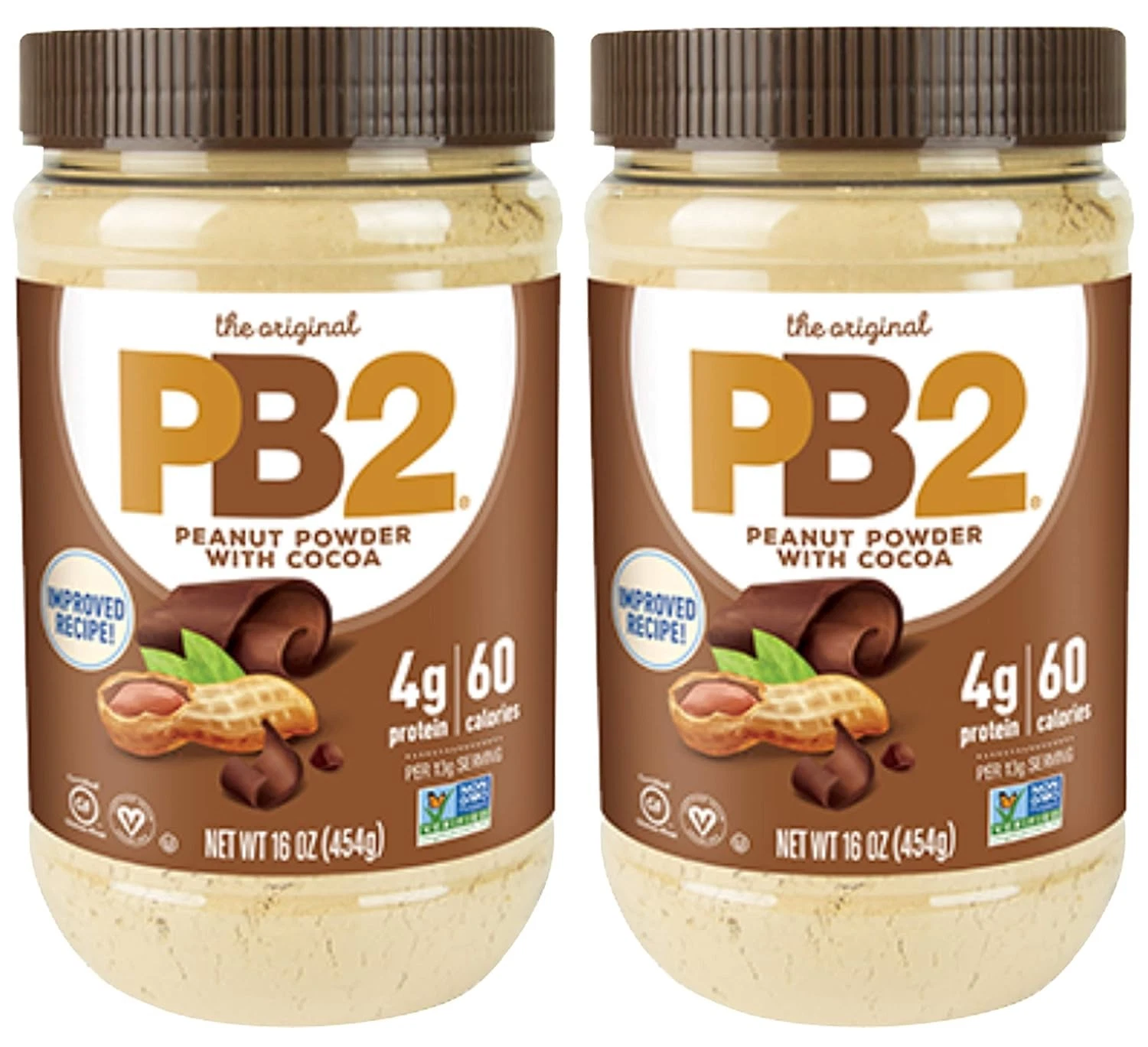 PB2 Powdered Peanut Butter with Cocoa Bundle, 16 oz (2 16 Ounce (Pack of 2)