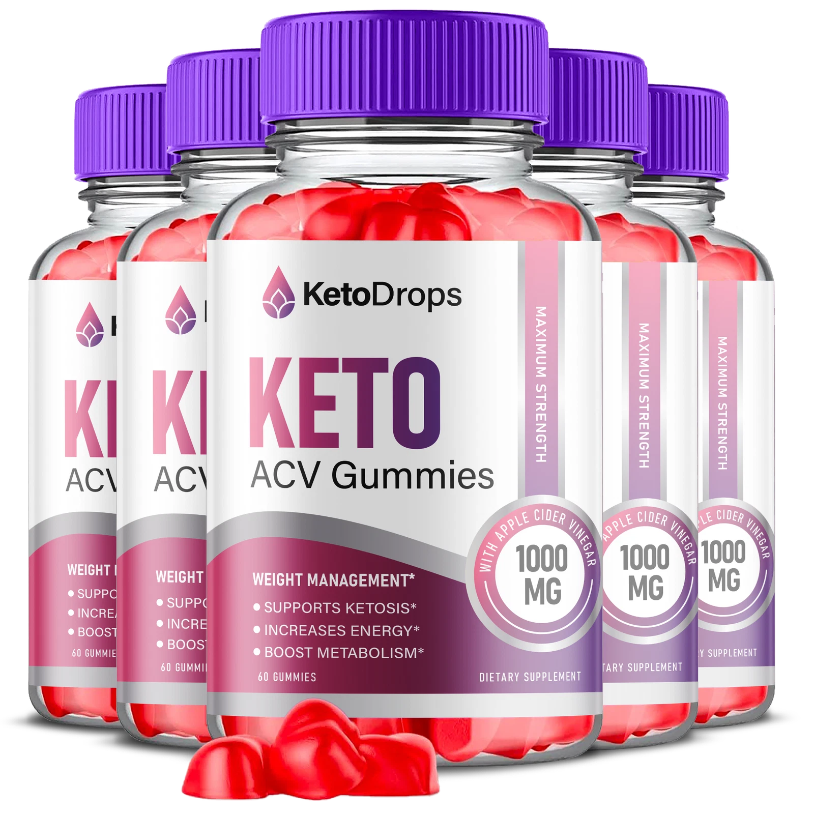(5 Pack) Keto Drops, Keto Drops ACV Gummies Weight Loss, Burn Fat (300 Gummies)