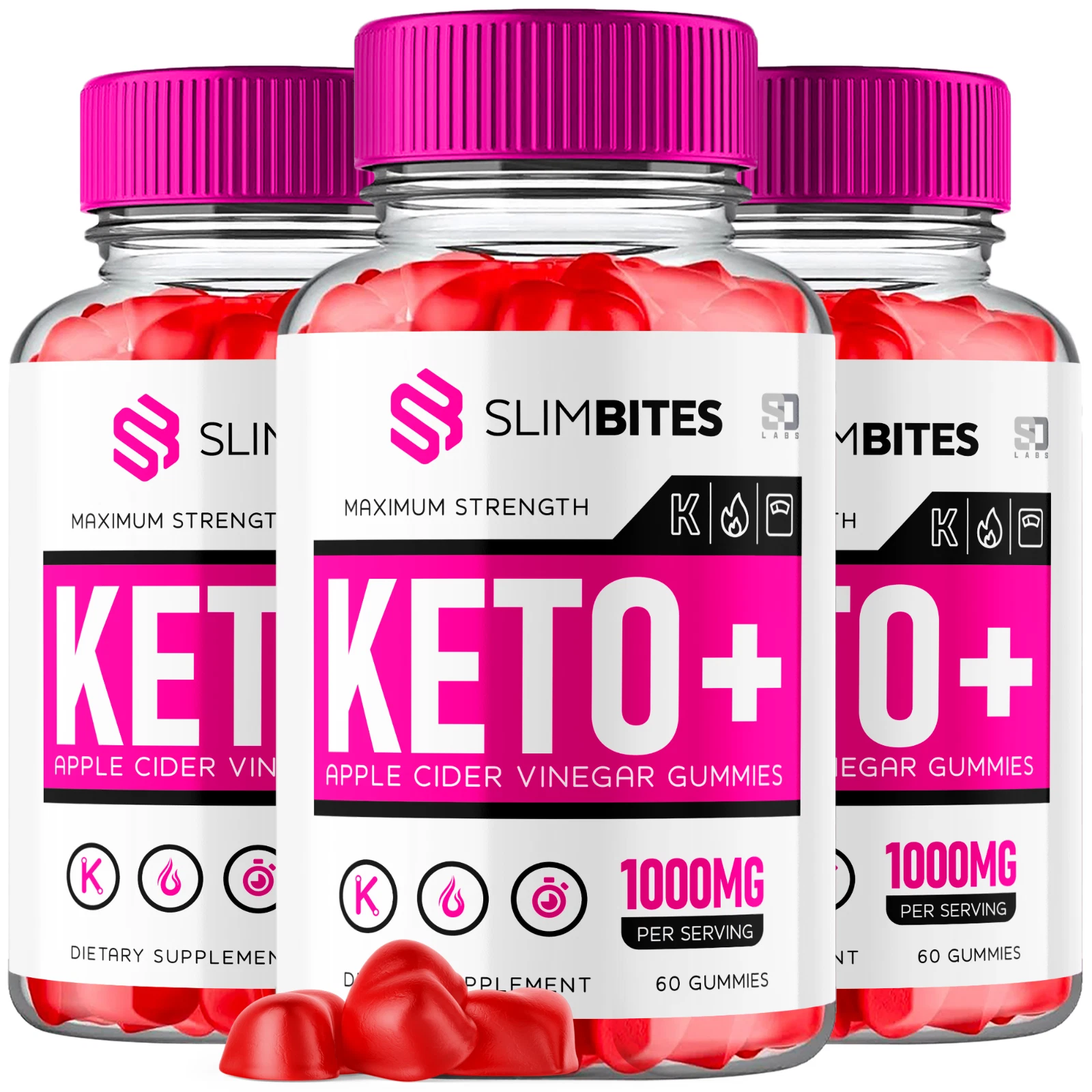 (3 Pack) Slim Bites Keto, Slim Bites Keto ACV Gummies Weight Loss (180 Gummies)