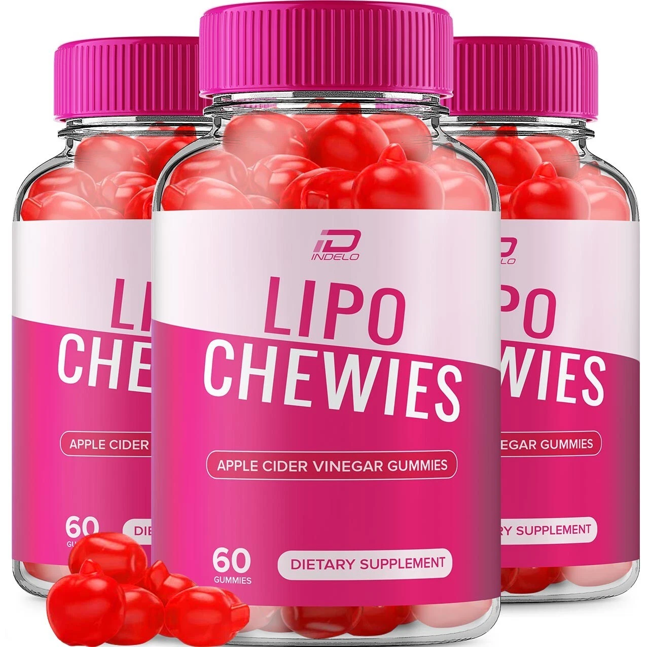 (3 Pack) Lipo Chewies ACV Gummies - LipoChewies ACV Gummies, Vitamin B12