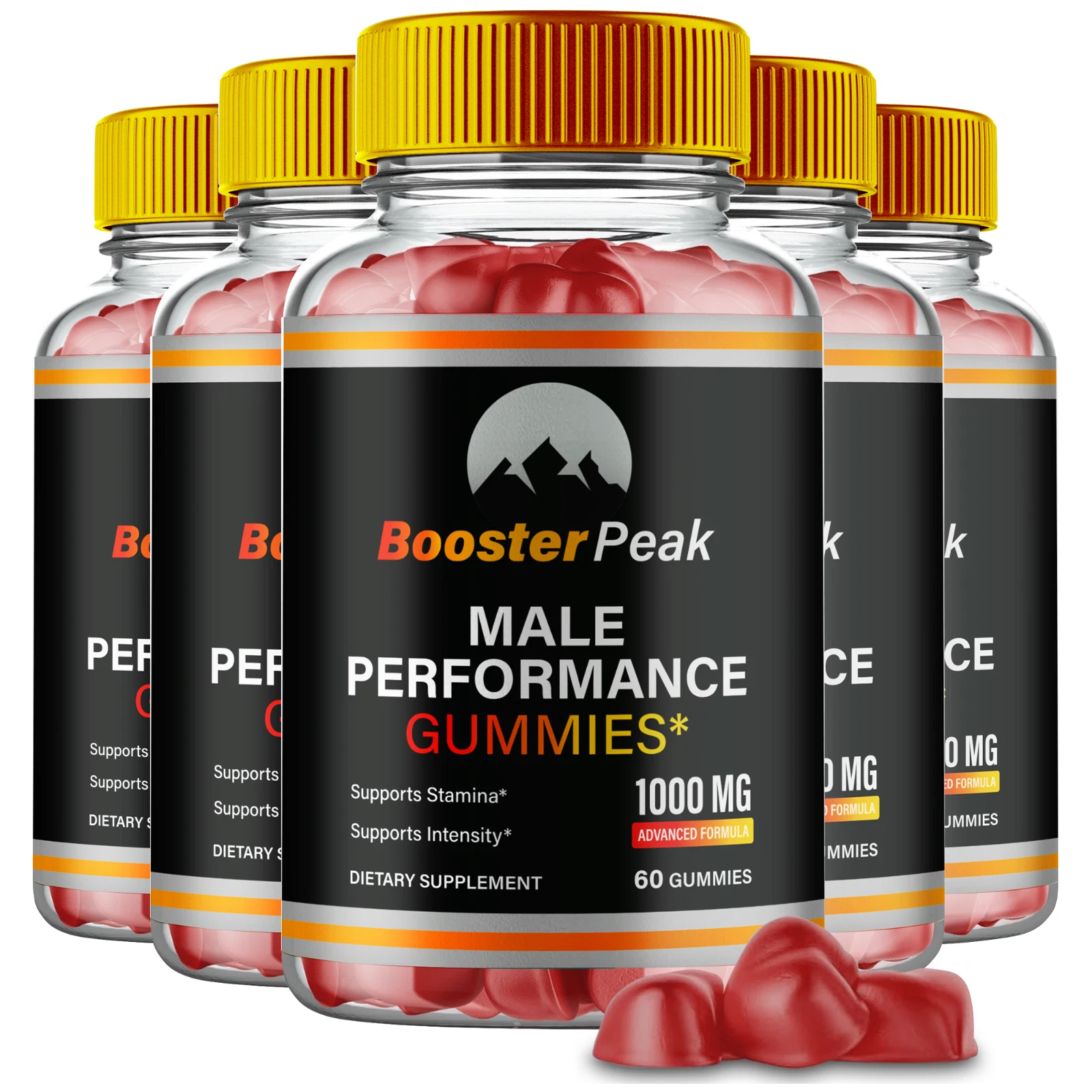 (5 Pack) Booster Peak Men Gummies, Booster Peak for Daily High Drive Male Gummy