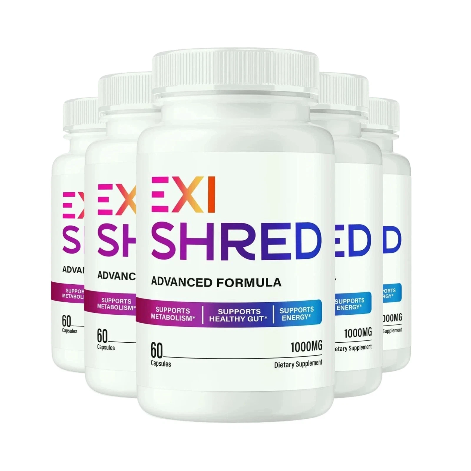 5-Pack Exishred Keto Capsules – Exi Shred Weight Loss Support - 300 Capsules