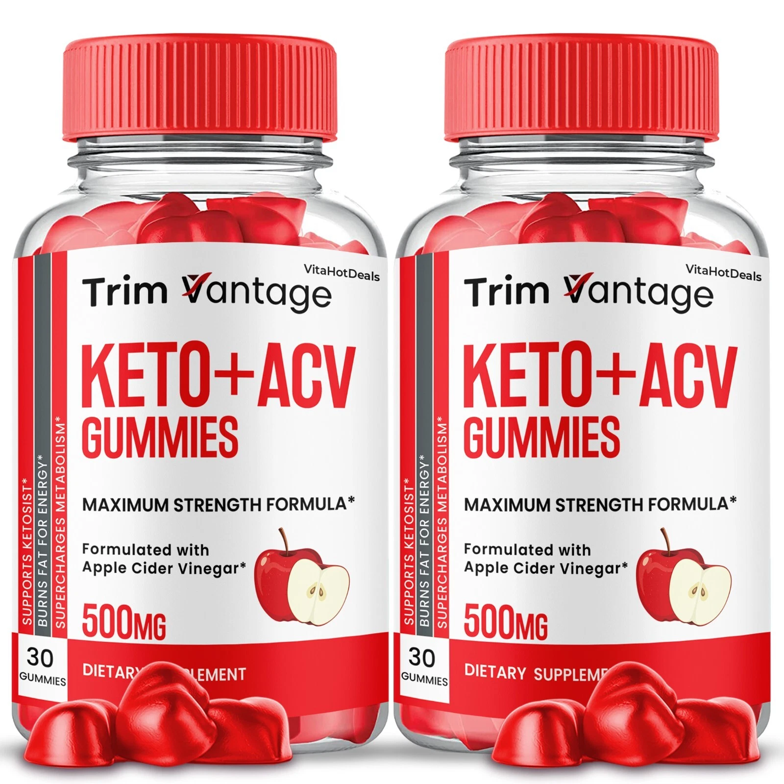 Trim Vantage Keto ACV Gummies, TrimVantage ACV Max Strength Supplement (2 Pack)