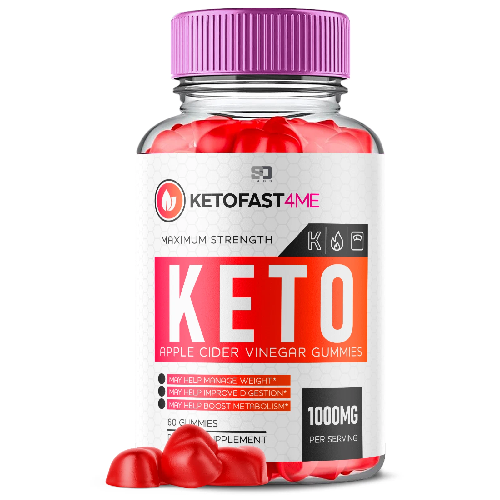 KetoFast 4 Me Keto ACV Gummies, Keto Fast 4 Me Gummies Weight Loss (60 Gummies)